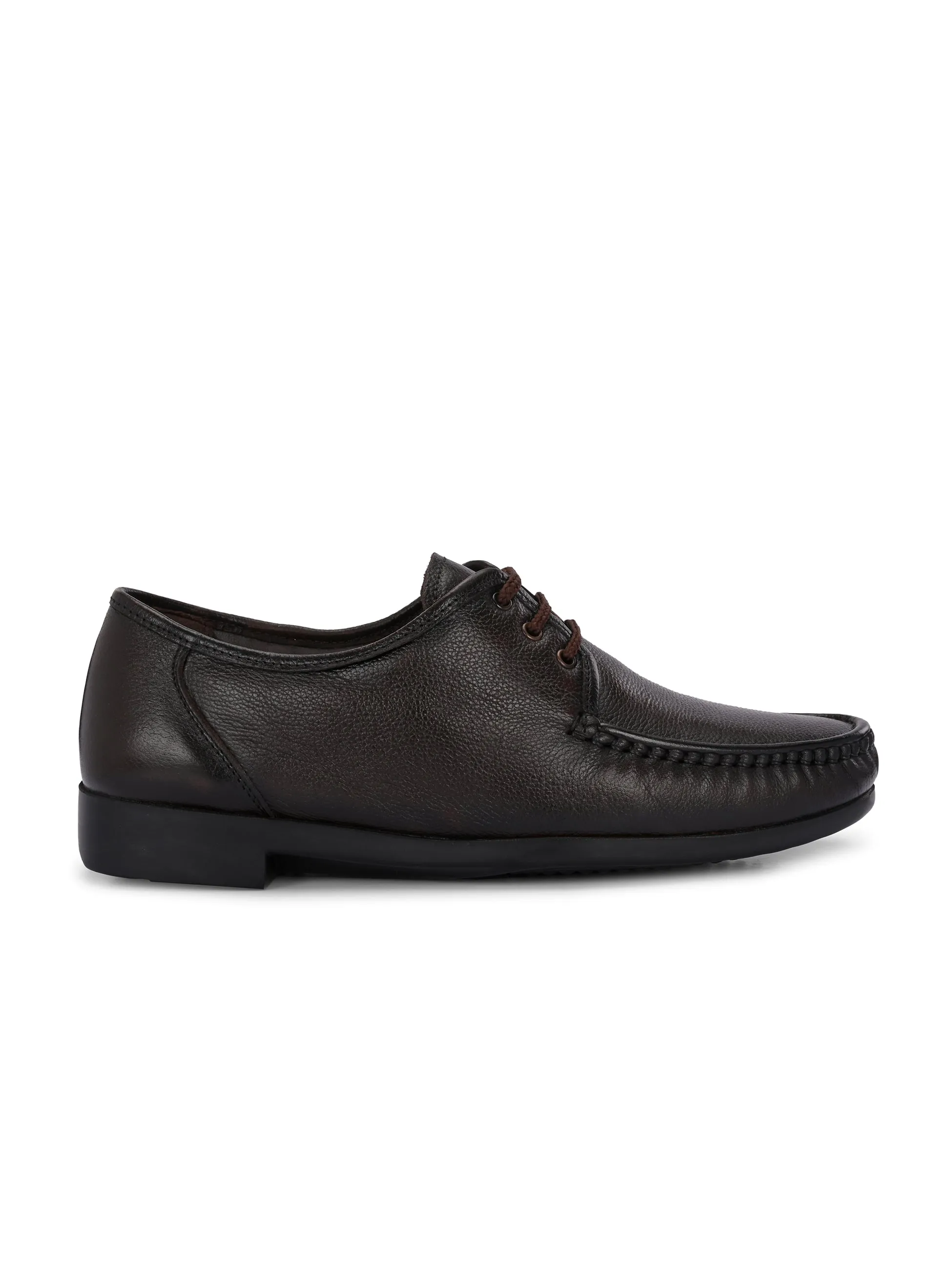 Hitz Men's Brown Leather Formal Lace Up Shoes