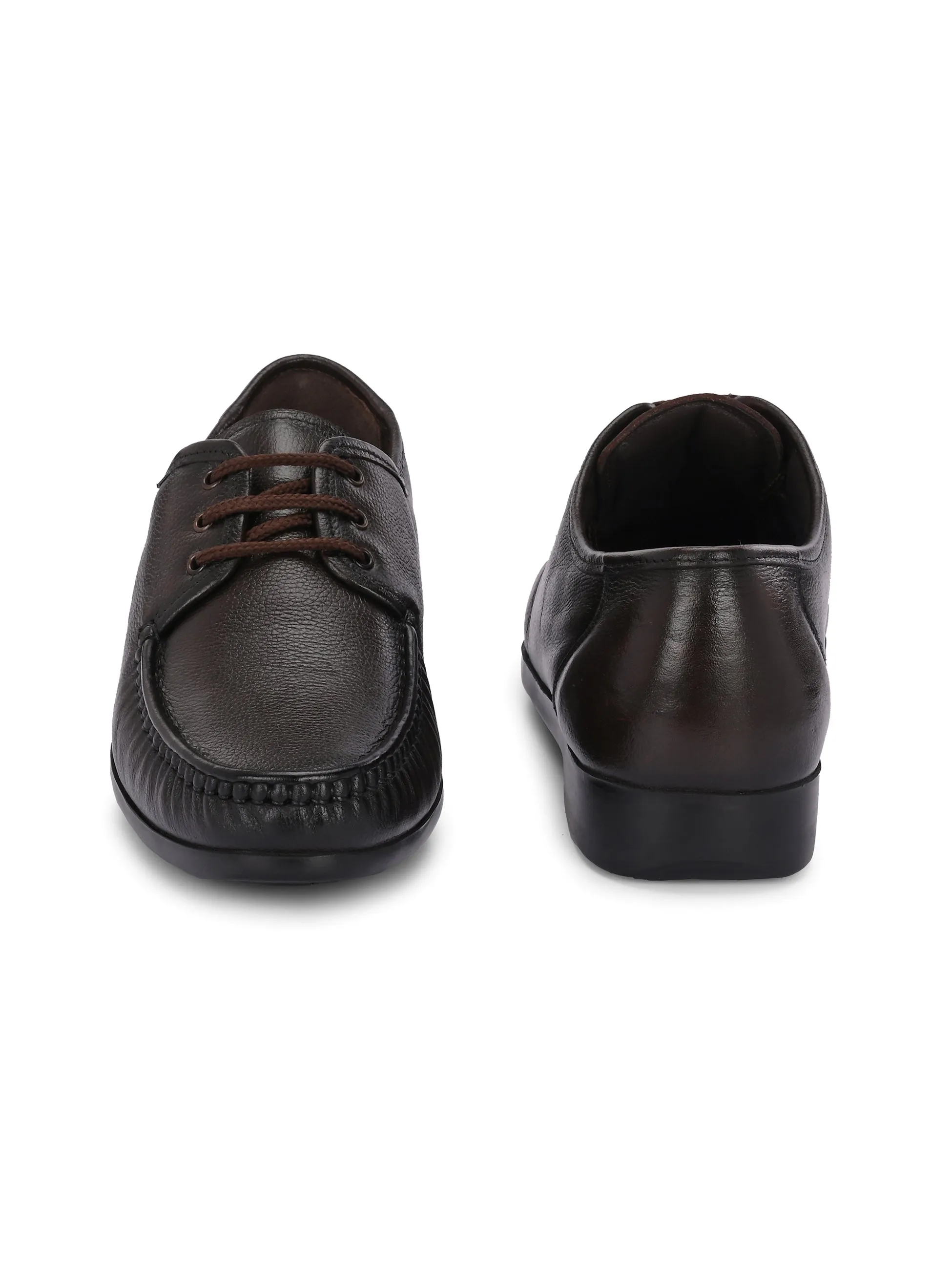 Hitz Men's Brown Leather Formal Lace Up Shoes