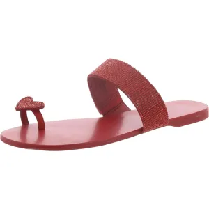 INC Womens Gavena Rhinestone Flat Slide Sandals