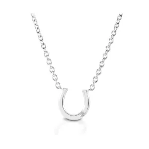Kelly Herd Sterling Silver Single Stone Horseshoe Necklace