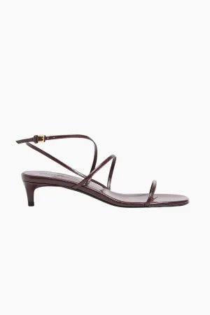 KHAITE Loop Kitten Heel Sandal - Red Wine
