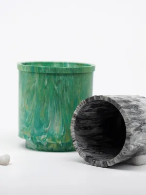 LUXE Eco Planter Black and Green Set Of Two