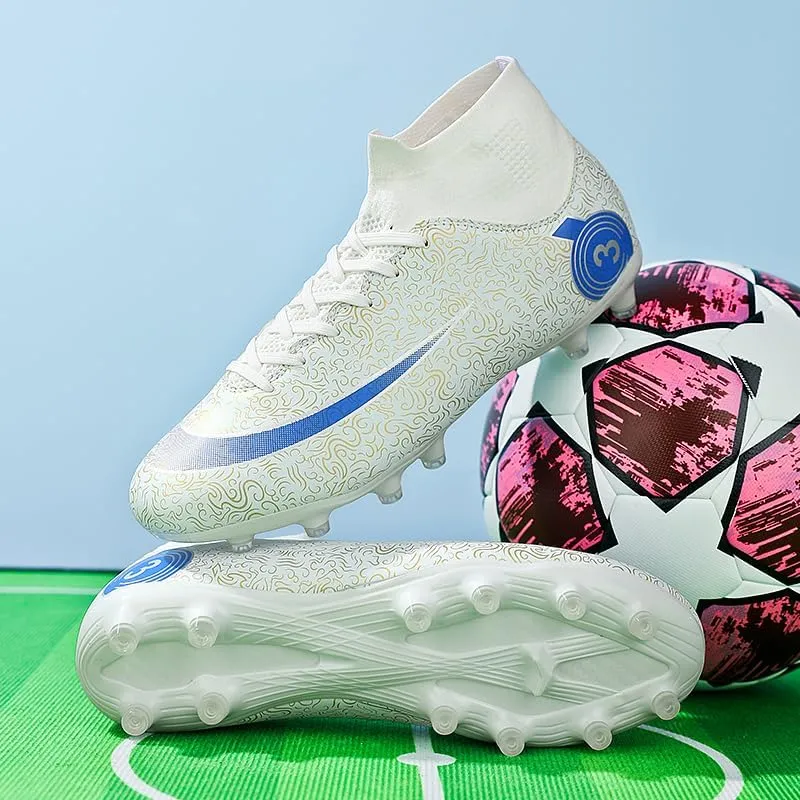 Mens Soccer Cleats Outdoor Lightweight High-Top Training Boots Ground Athletic Football Boots Soccer Shoes for Men/Women