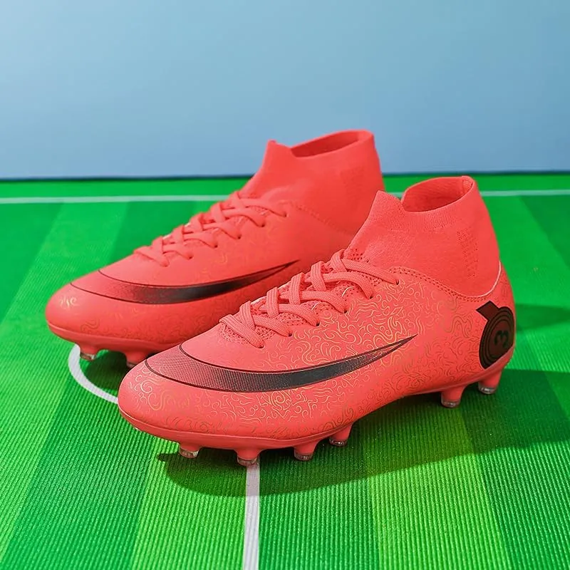 Mens Soccer Cleats Outdoor Lightweight High-Top Training Boots Ground Athletic Football Boots Soccer Shoes for Men/Women