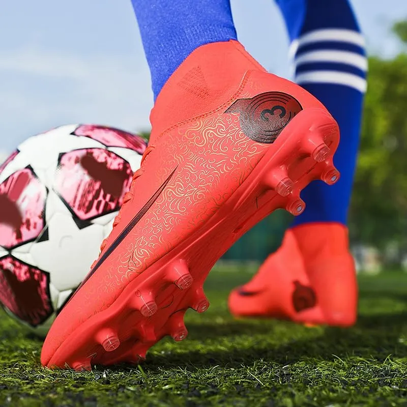 Mens Soccer Cleats Outdoor Lightweight High-Top Training Boots Ground Athletic Football Boots Soccer Shoes for Men/Women