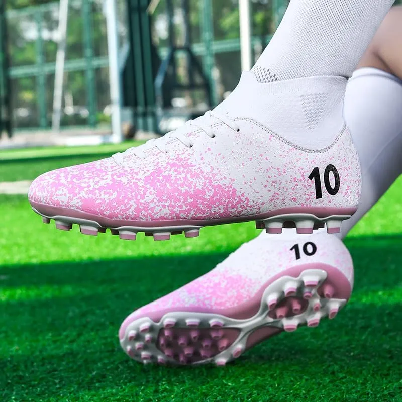 Men's Soccer Cleats Professional Football Boots High-Top Comfortable Breathable Outdoor Indoor Athletic Futsal Training Sneaker