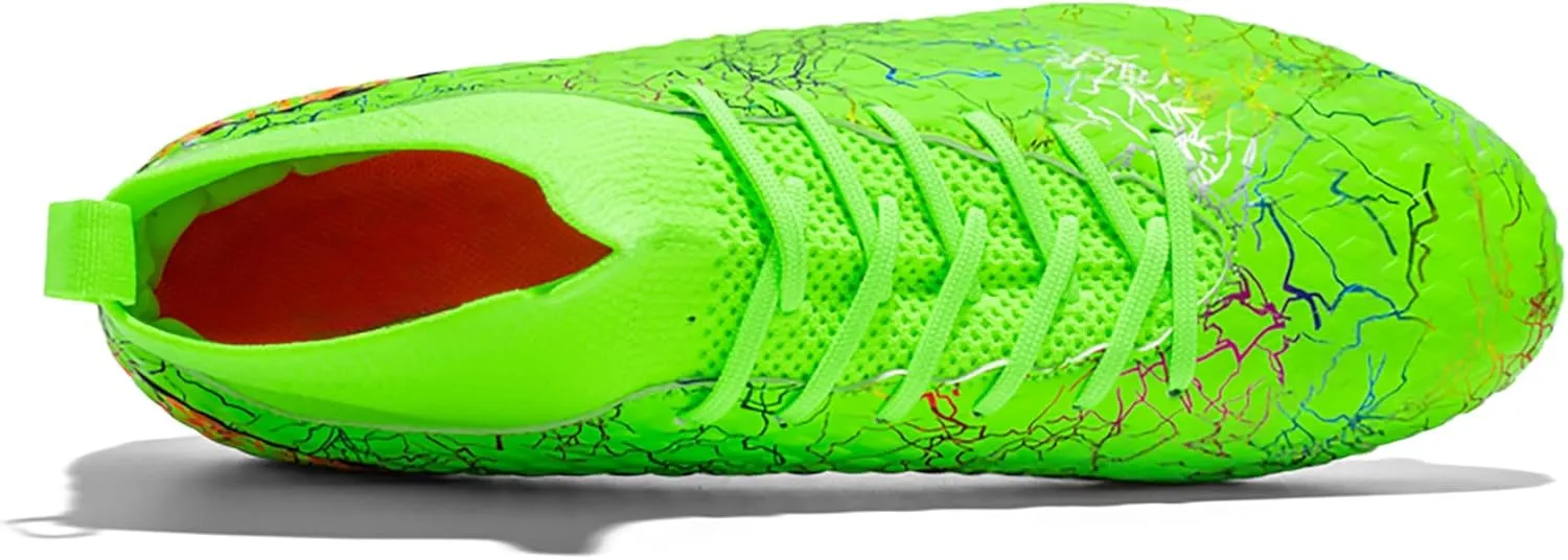Men's Soccer Shoes High-Top Soccer Cleats Outdoor Breathable Athletic Professional Spikes Youth Boys Football Shoes Unisex