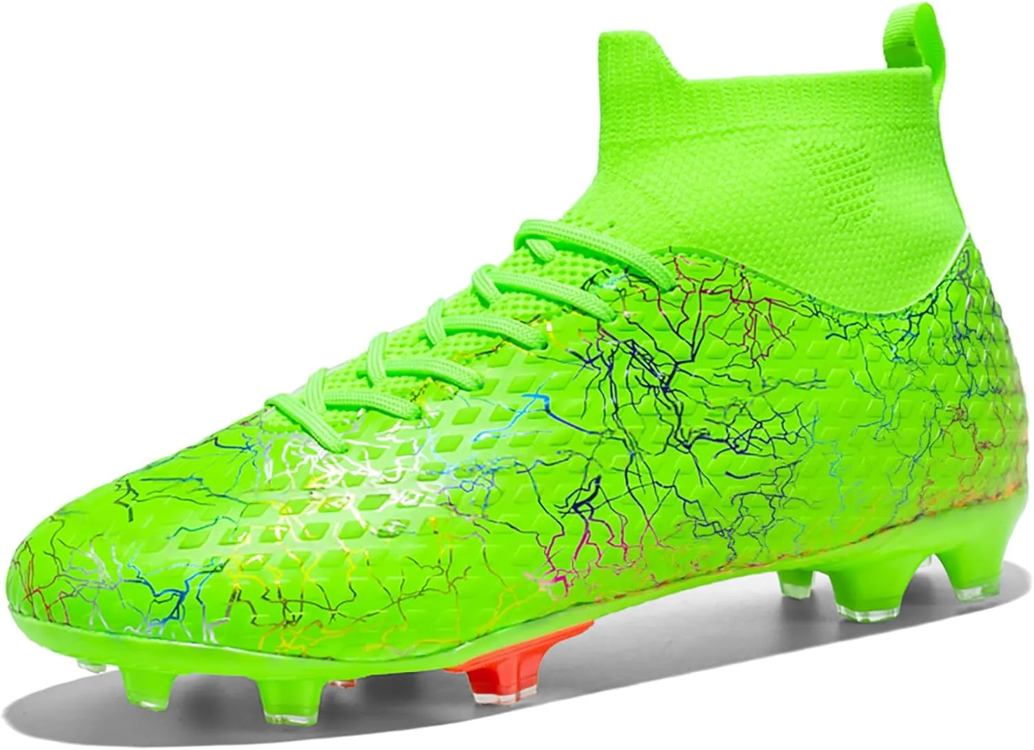 Men's Soccer Shoes High-Top Soccer Cleats Outdoor Breathable Athletic Professional Spikes Youth Boys Football Shoes Unisex