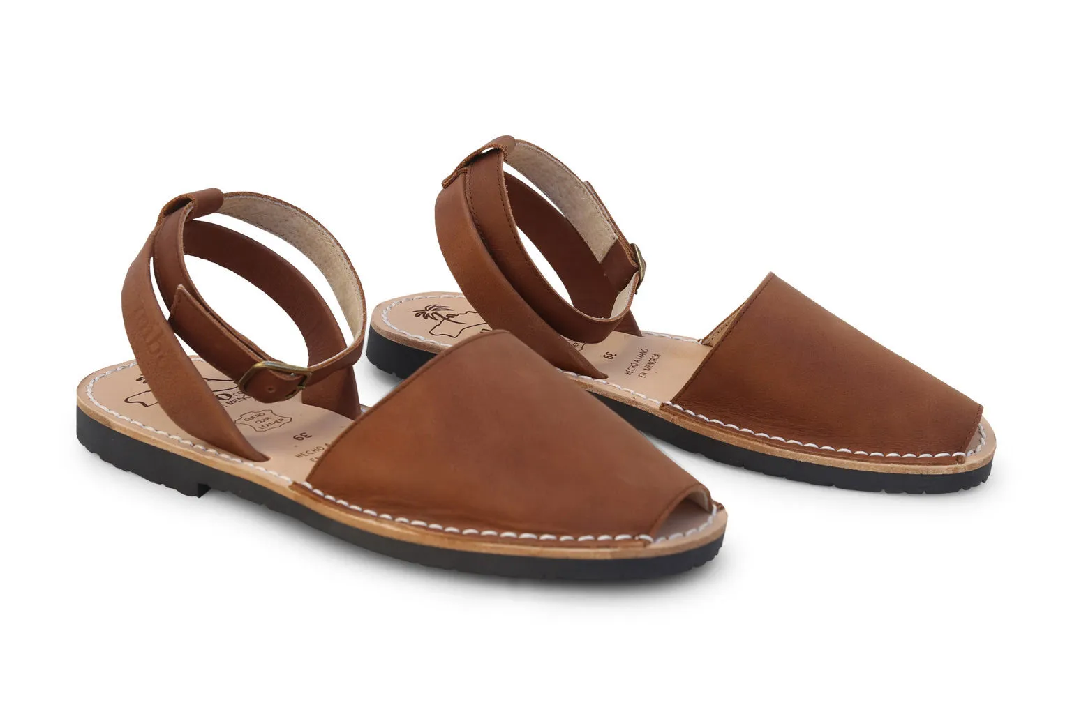 Mibo Avarcas Cuero Ankle Strap Menorcan Sandals