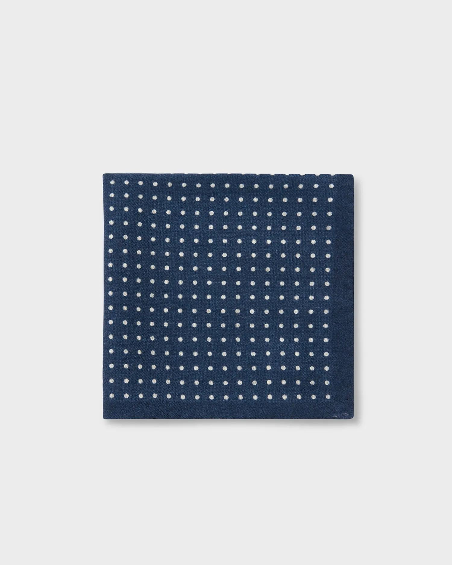 Midnight and Grey Polkadot Wool Pocket Square