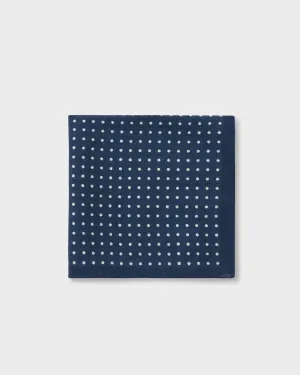 Midnight and Grey Polkadot Wool Pocket Square