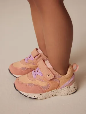 Multi Orange Elastic Lace Touch Fasten Trainers