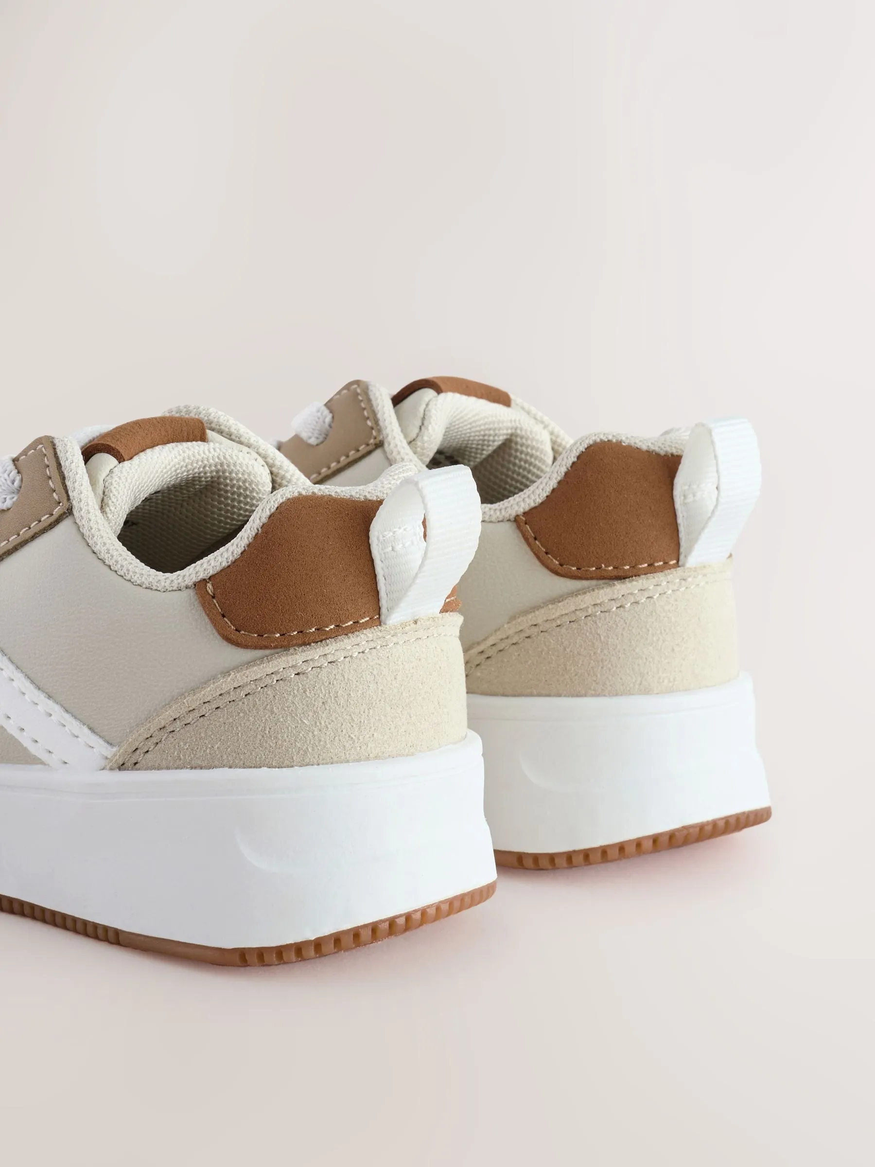 Neutral Wide Fit (G) Elastic Lace Trainers