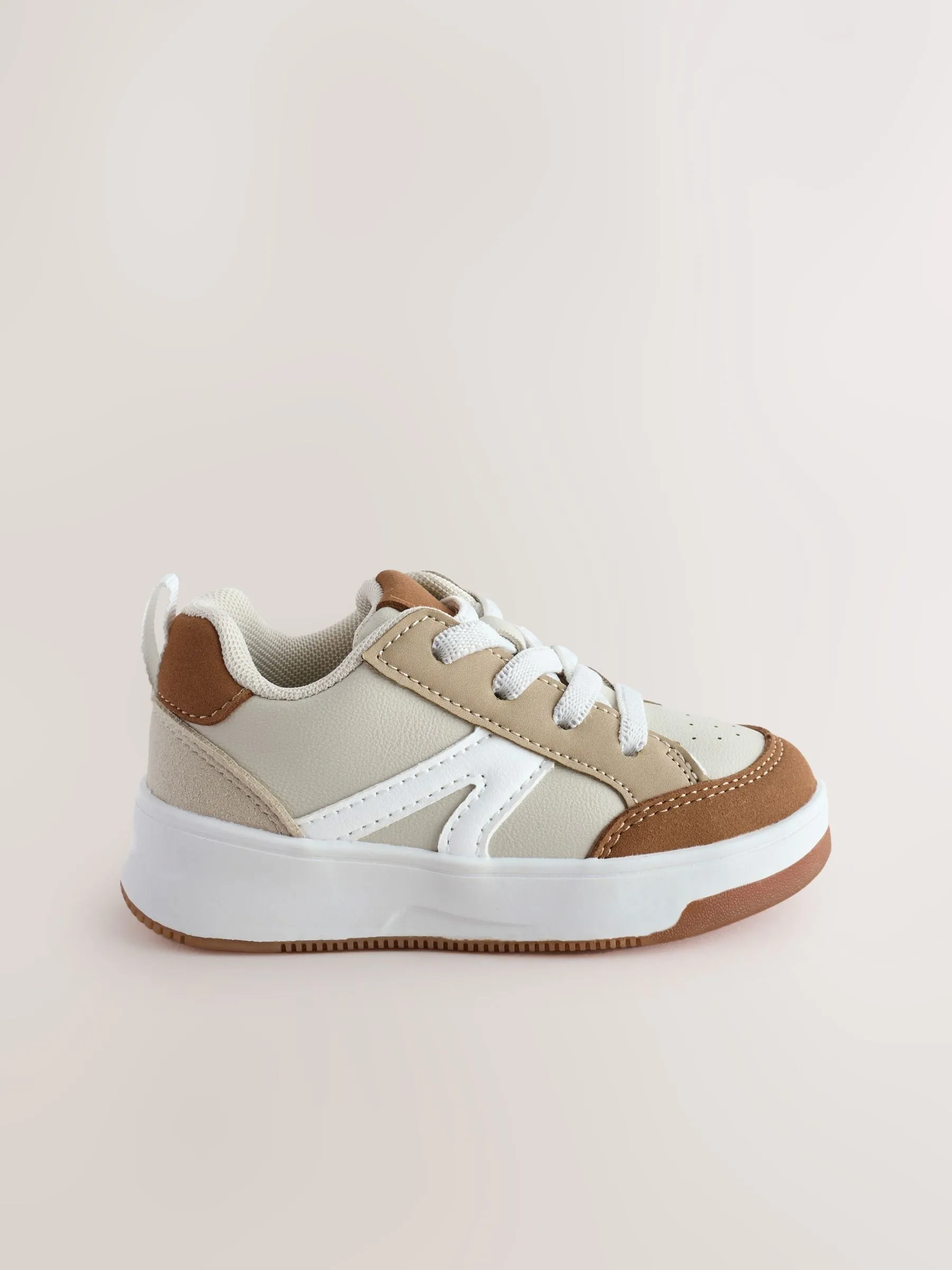 Neutral Wide Fit (G) Elastic Lace Trainers