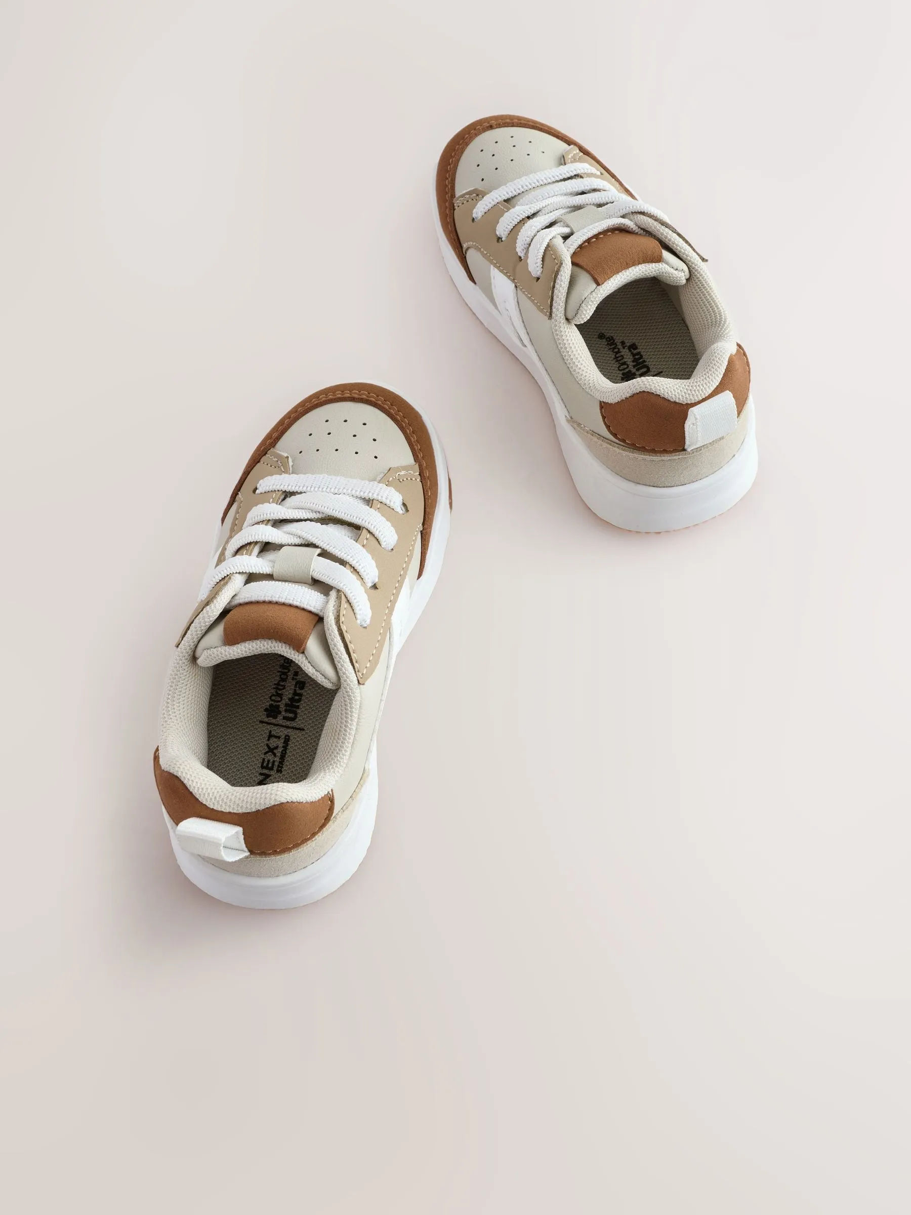 Neutral Wide Fit (G) Elastic Lace Trainers