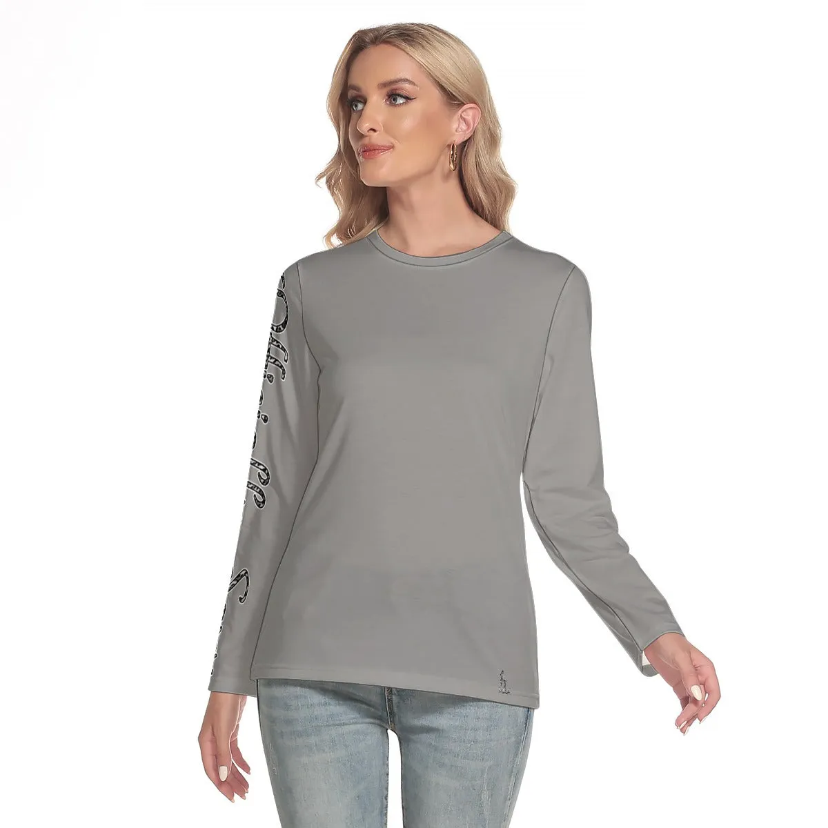 Officially Sexy Snow Leopard Print Collection Women's O-neck Long Sleeve T-shirt (English)