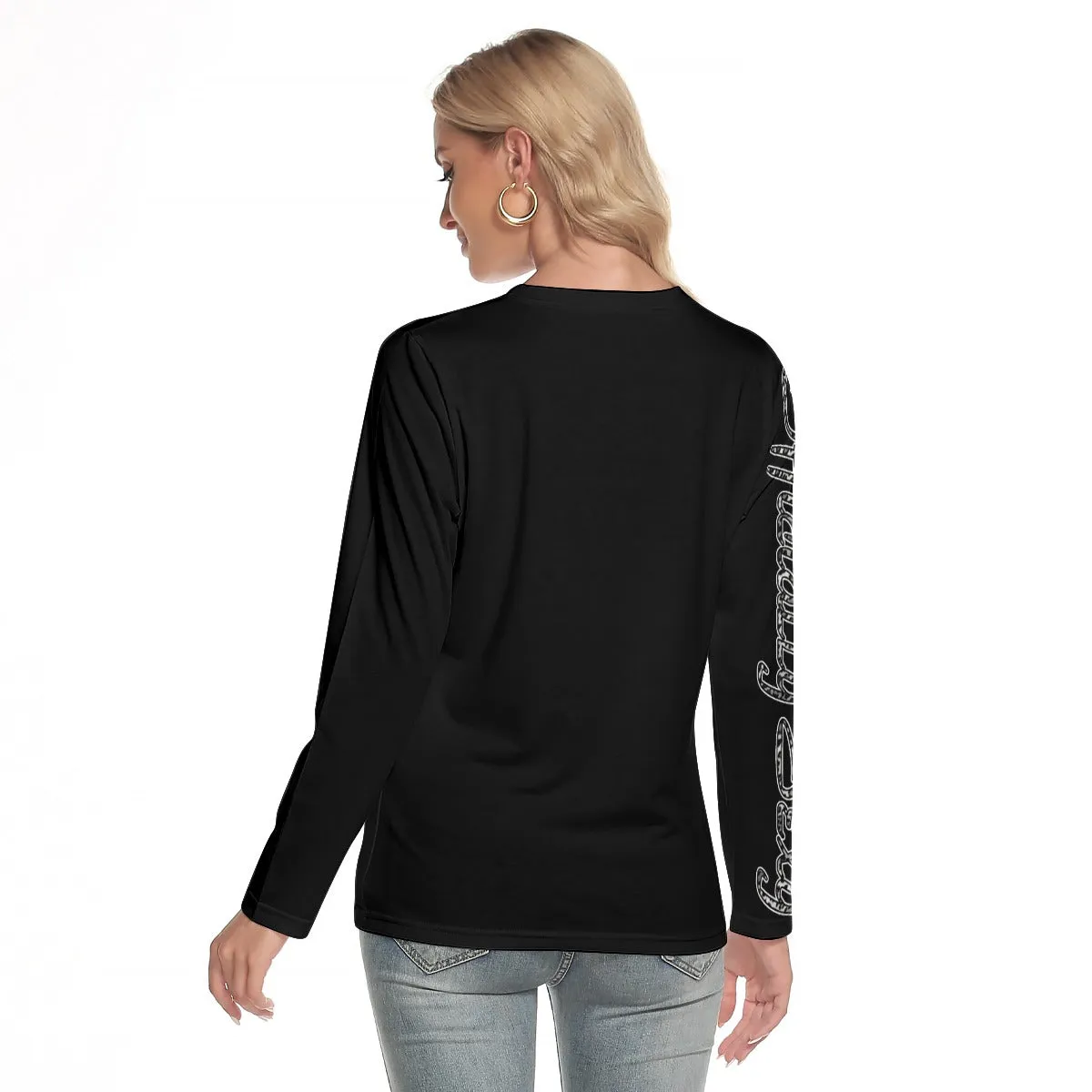 Officially Sexy Snow Leopard Print Collection Women's O-neck Long Sleeve T-shirt (English)
