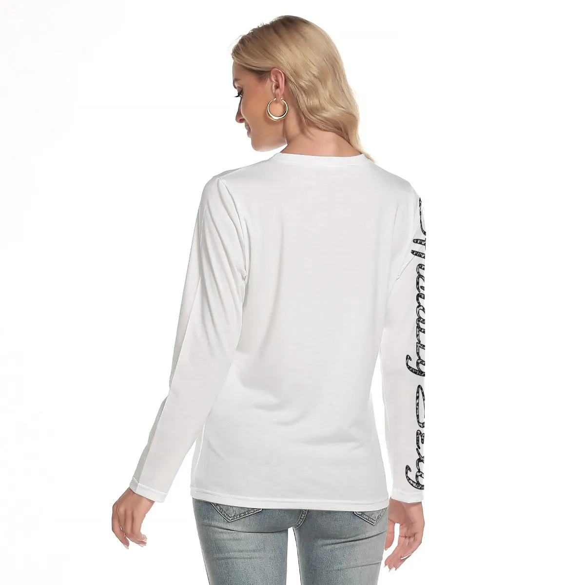 Officially Sexy Snow Leopard Print Collection Women's O-neck Long Sleeve T-shirt (English)