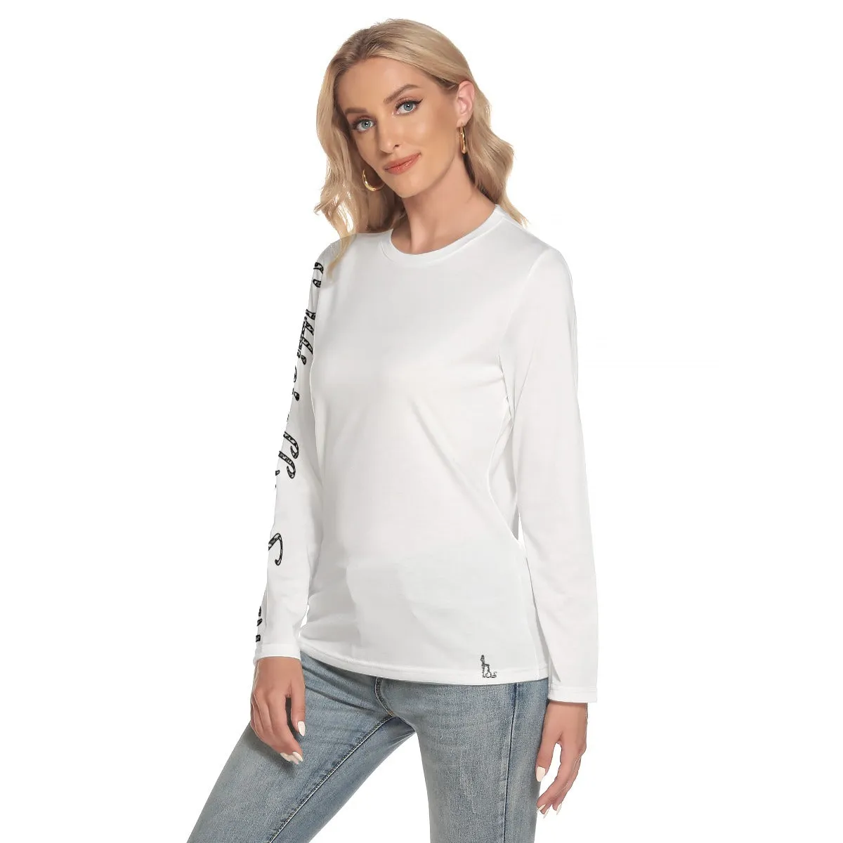 Officially Sexy Snow Leopard Print Collection Women's O-neck Long Sleeve T-shirt (English)
