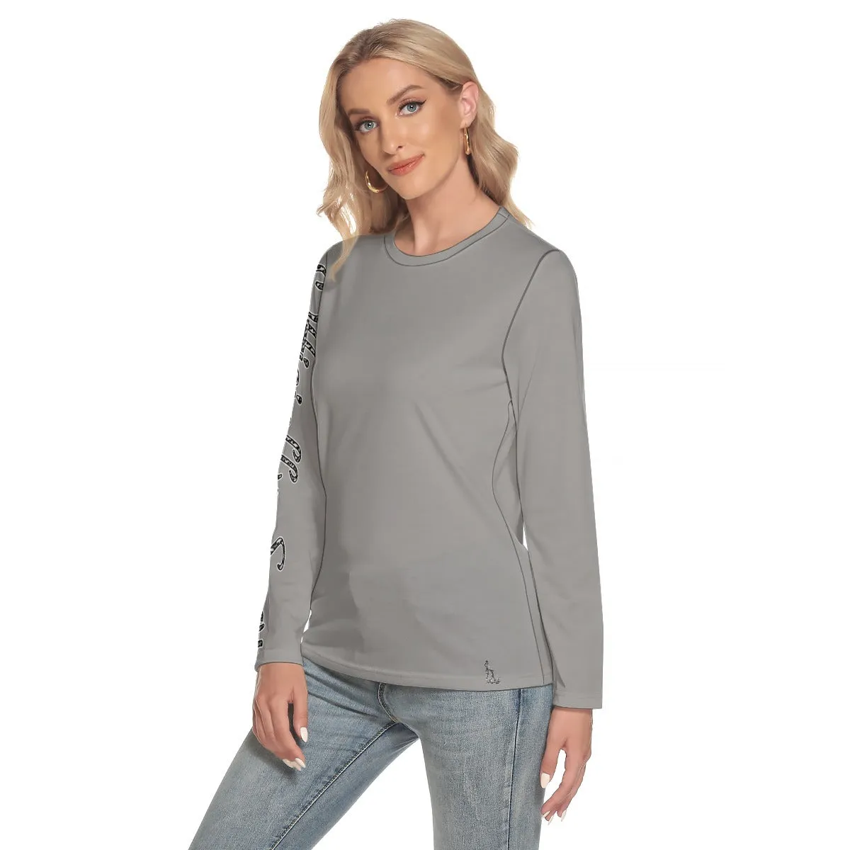 Officially Sexy Snow Leopard Print Collection Women's O-neck Long Sleeve T-shirt (English)