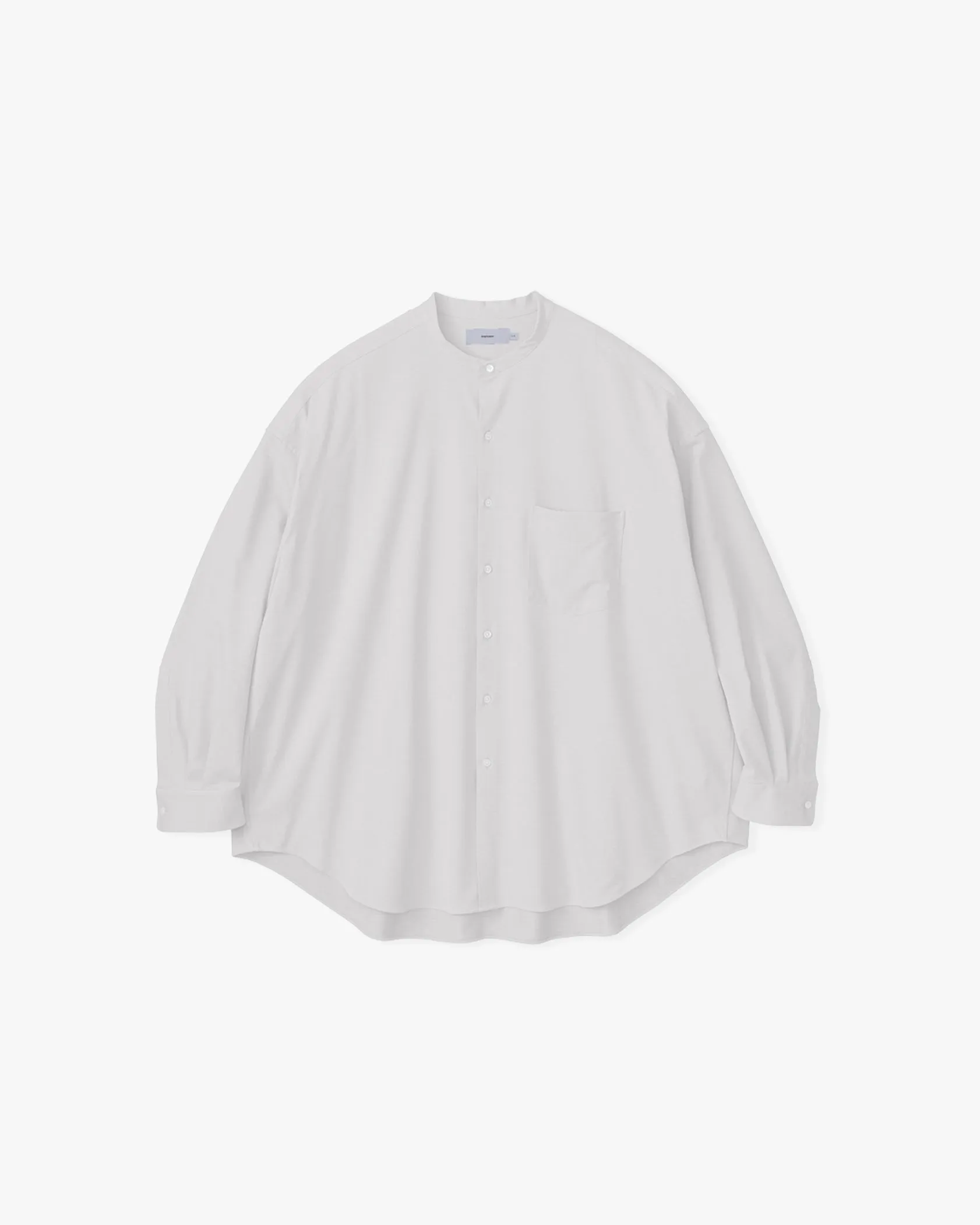 Oxford Pique Jersey L/S Oversized Band Collar Shirt