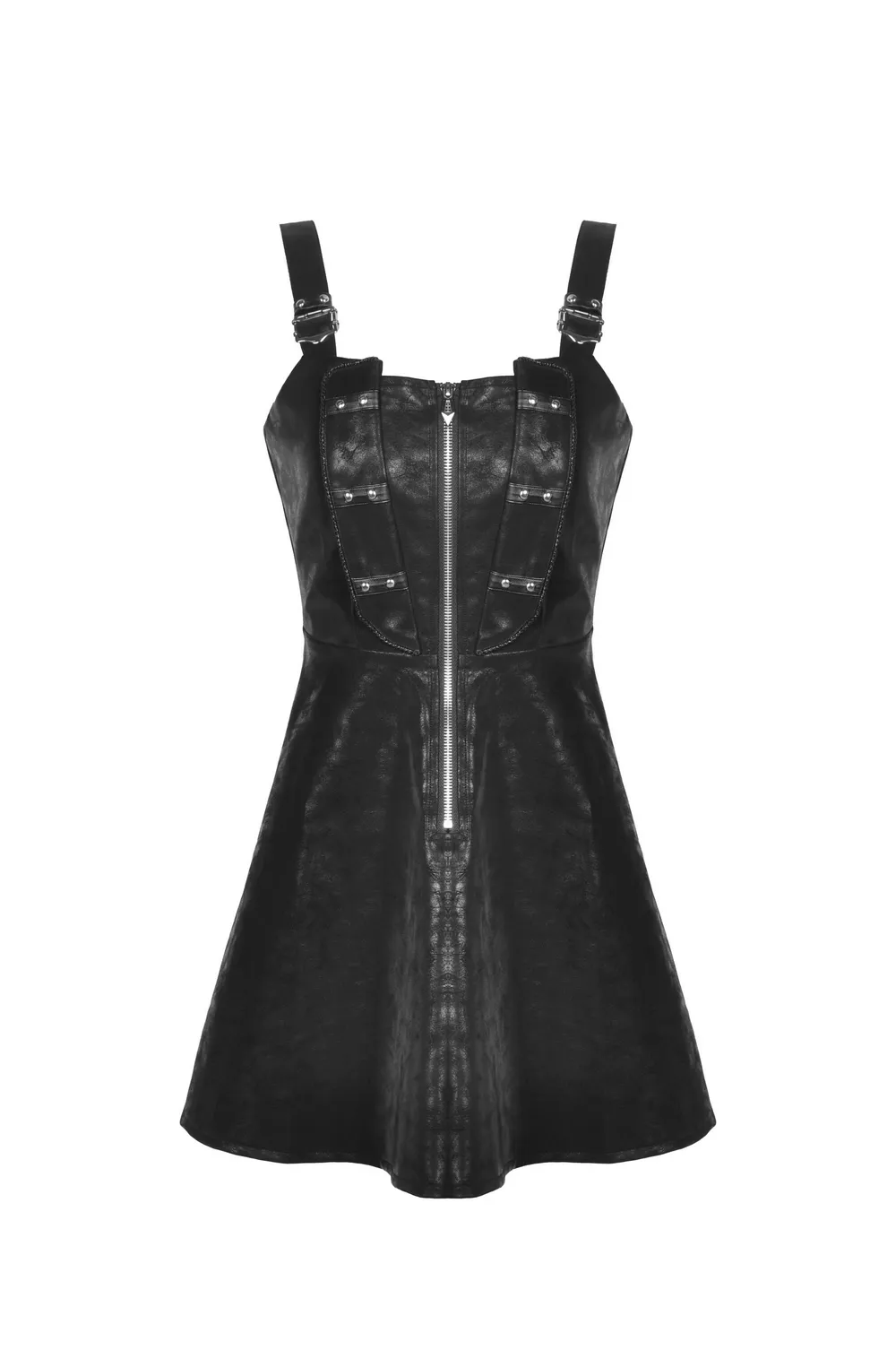 Punk Faux Leather Strap Detail Mini Dress for Women