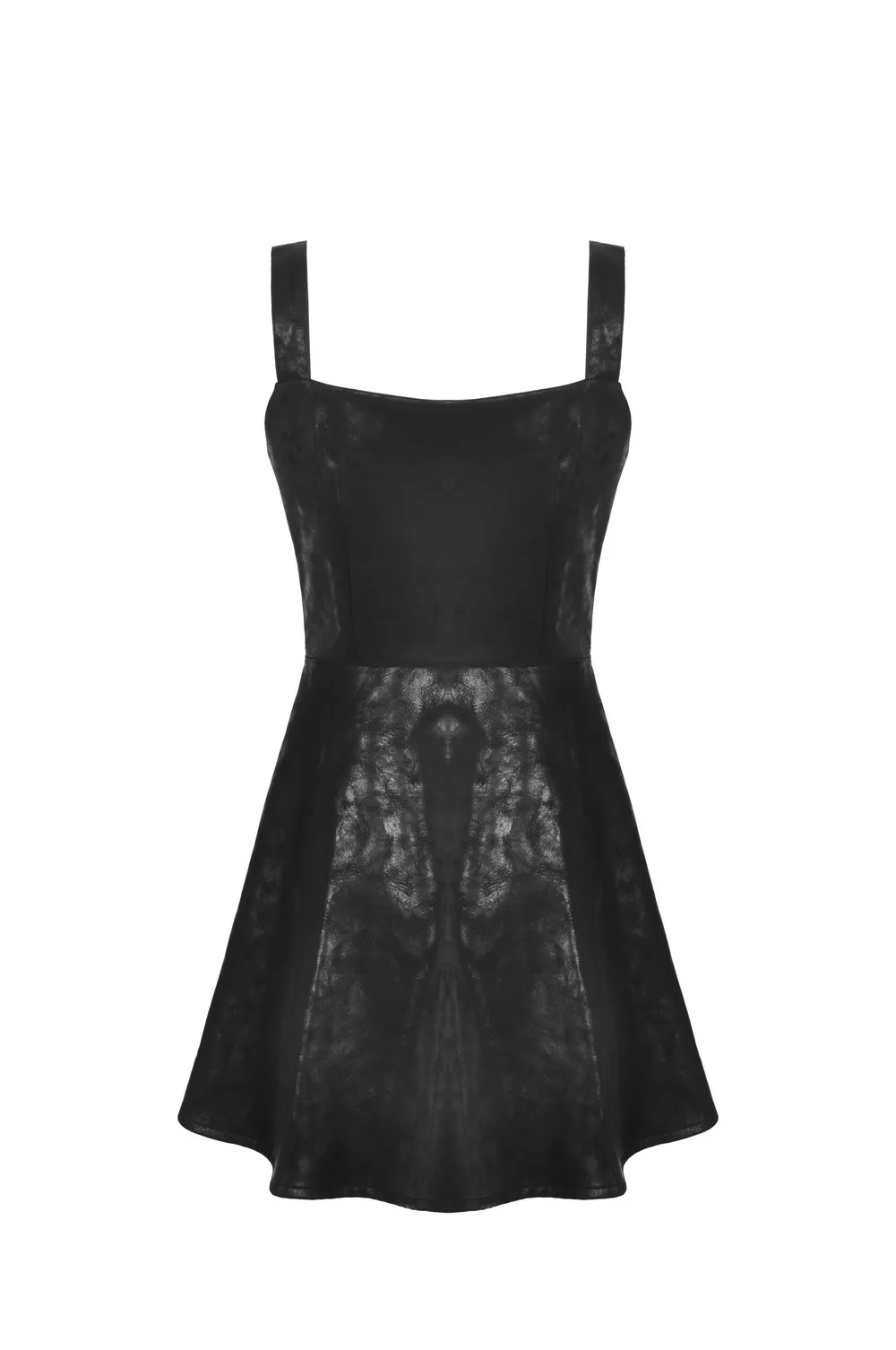 Punk Faux Leather Strap Detail Mini Dress for Women