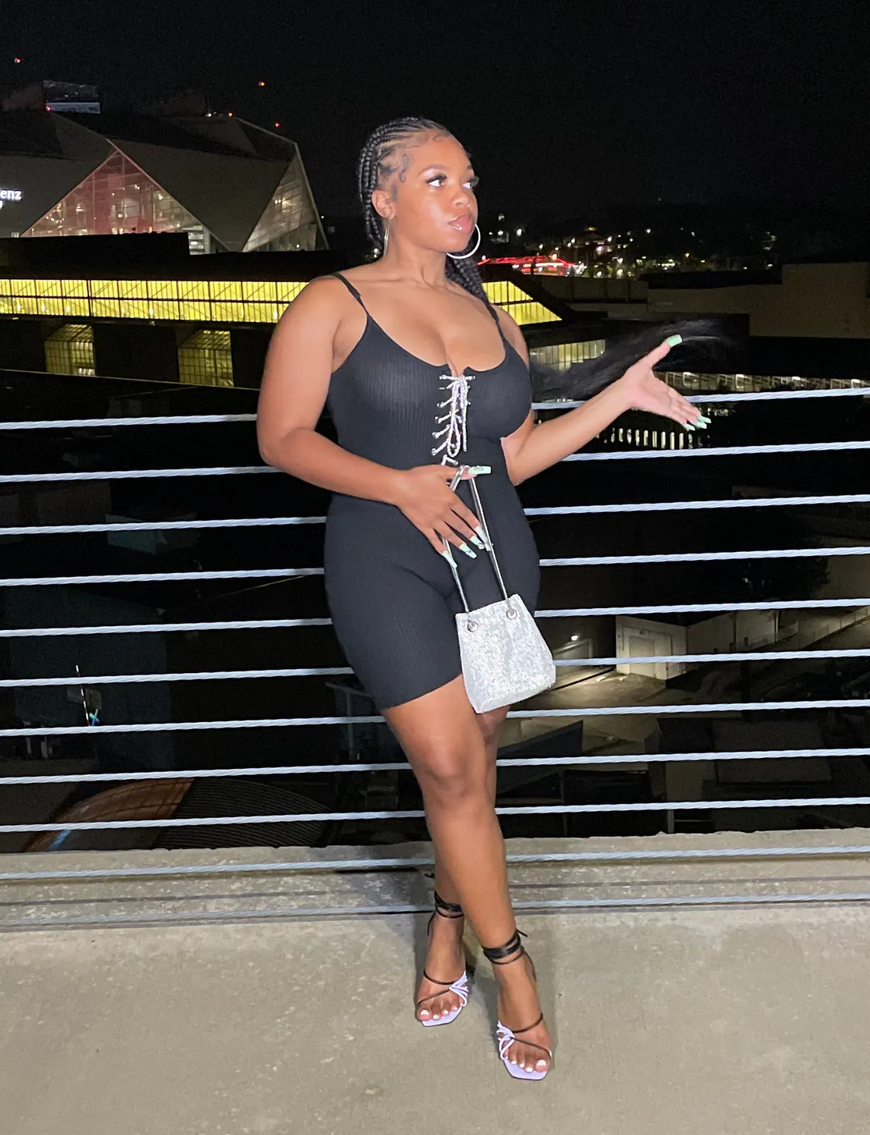 "Girls Night" Romper - Black Biker Short Romper