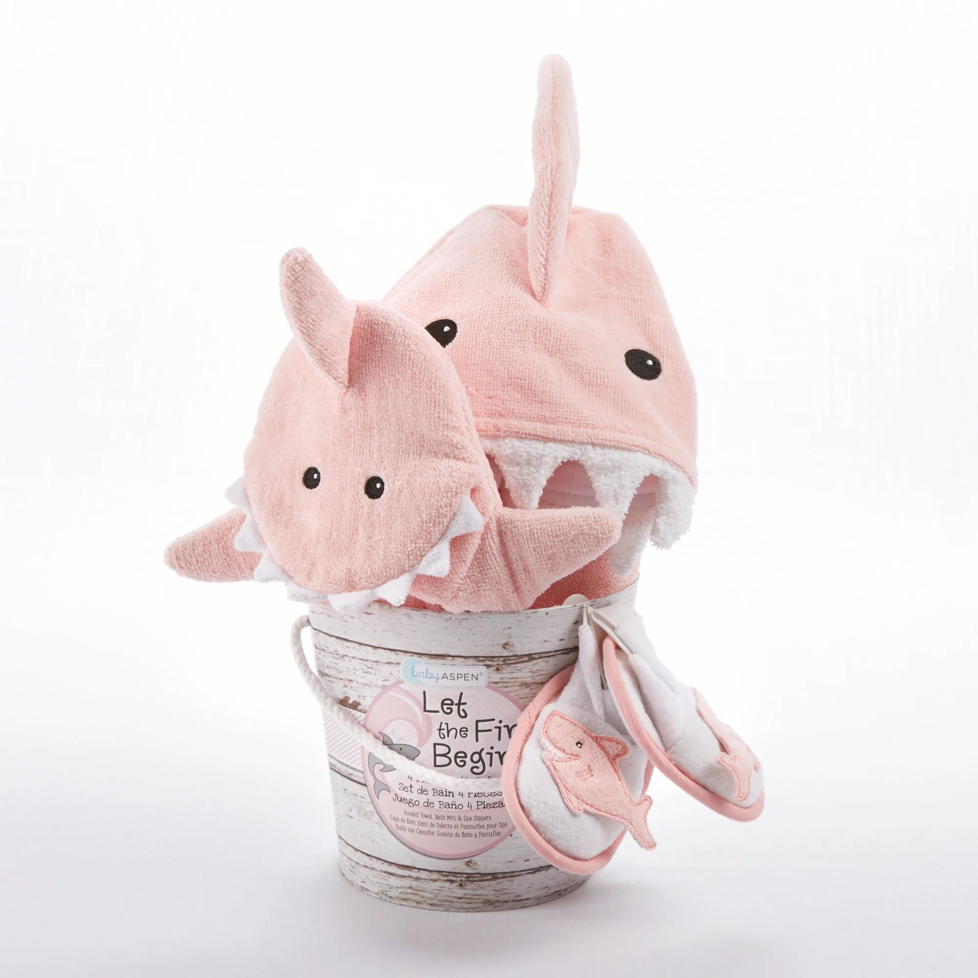 "Let the Fin Begin" 4-Piece Bath Gift Set (Pink)
