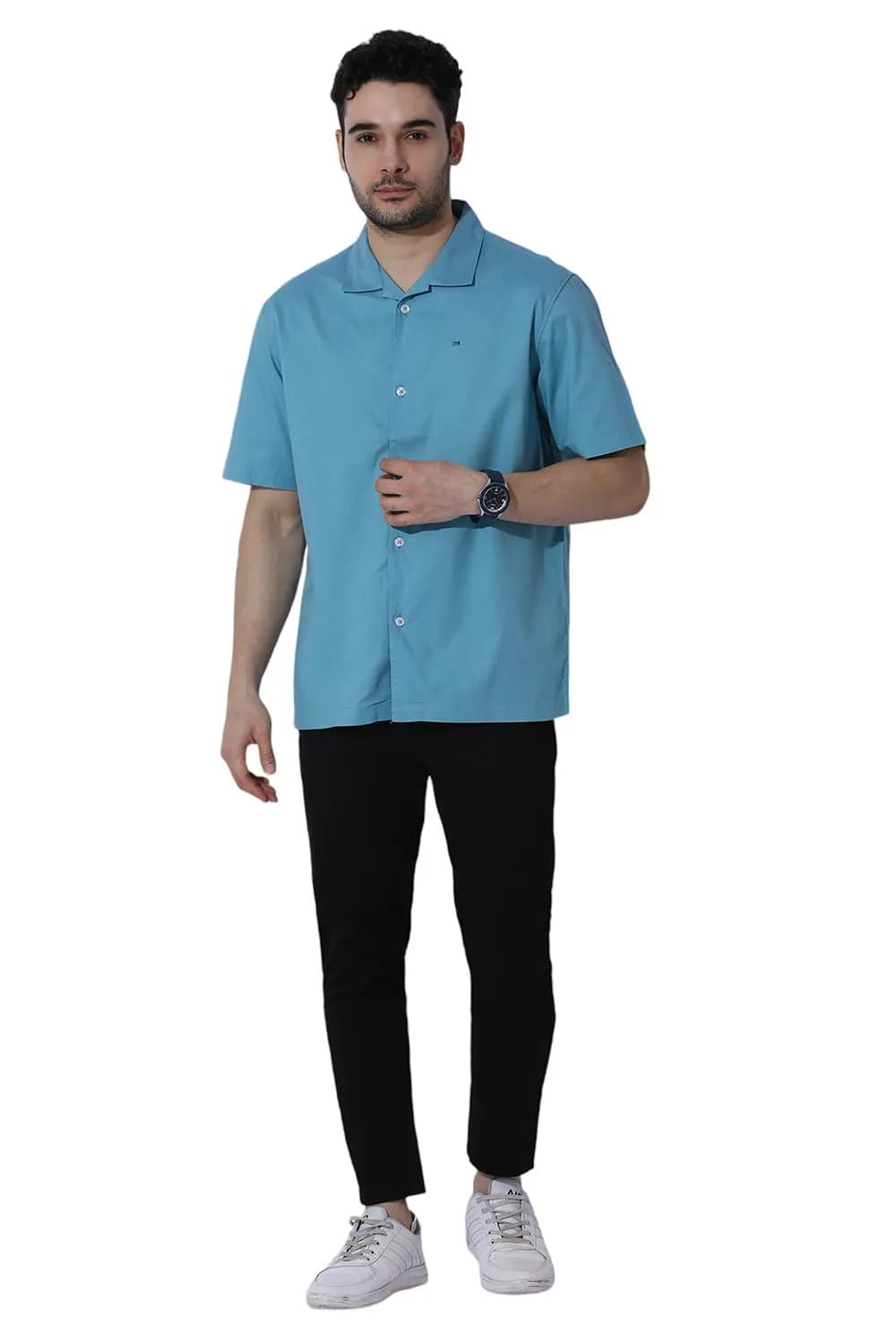 Relaxed Fit Cotton Oxford Halfsleeves Shirt