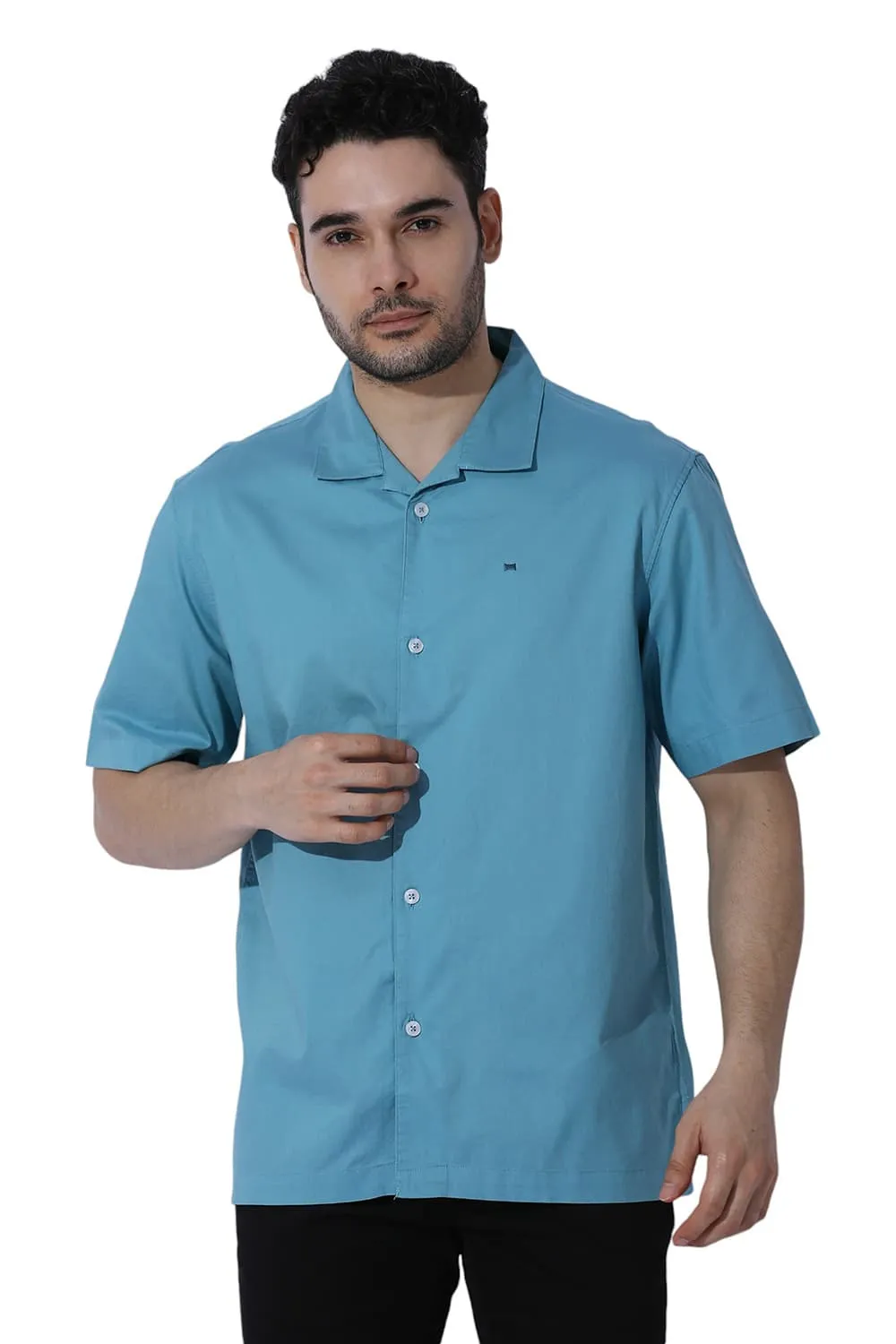 Relaxed Fit Cotton Oxford Halfsleeves Shirt