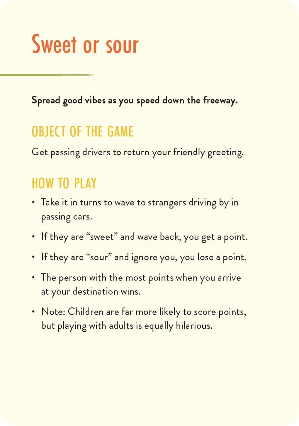 Road Trip Games Deck