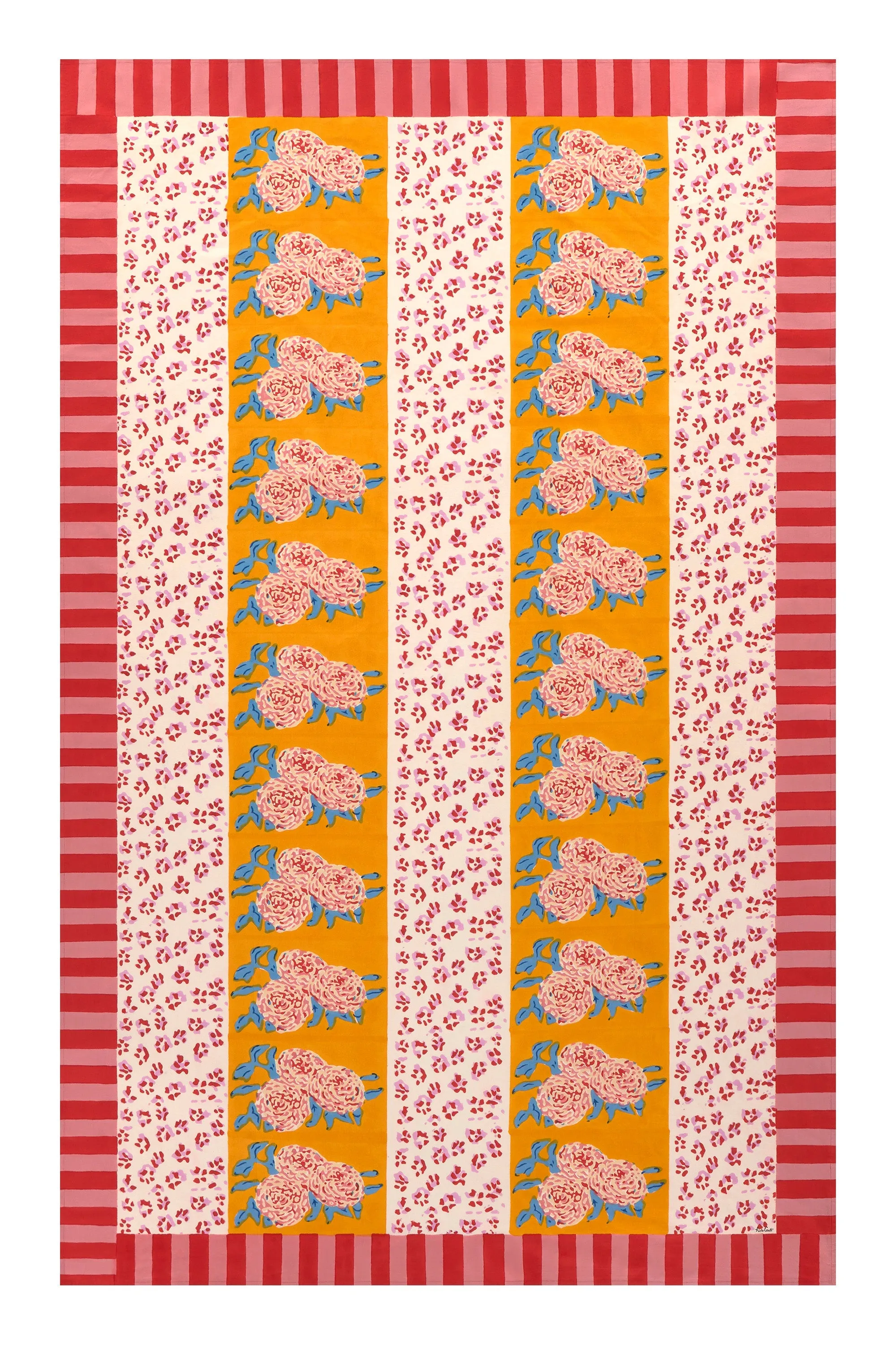 Small Rectangular Tablecloth in Gold Leopard Stripes
