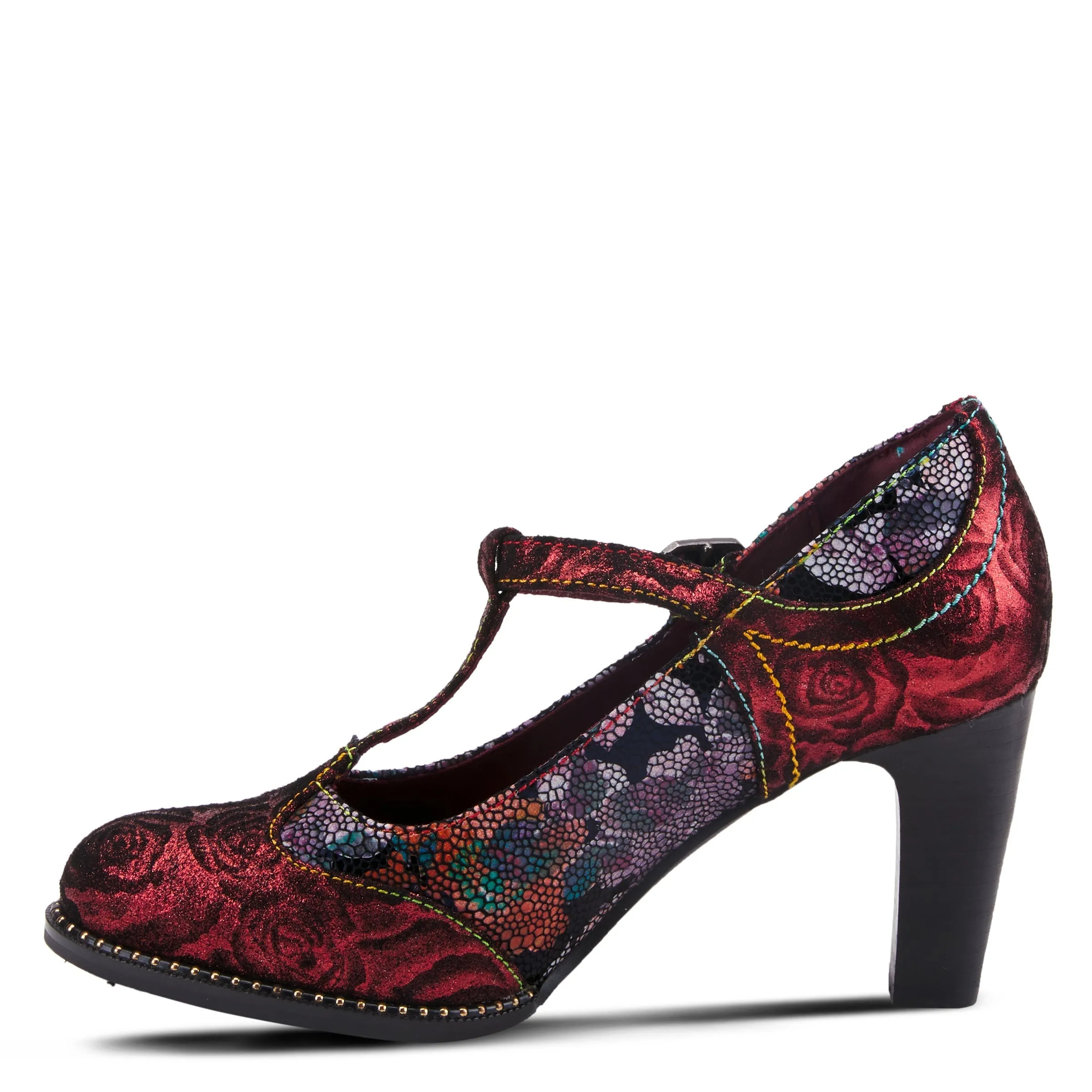 Spring Step Shoes  L'Artiste Mazie Women's Floral Metallic Leather Shoes