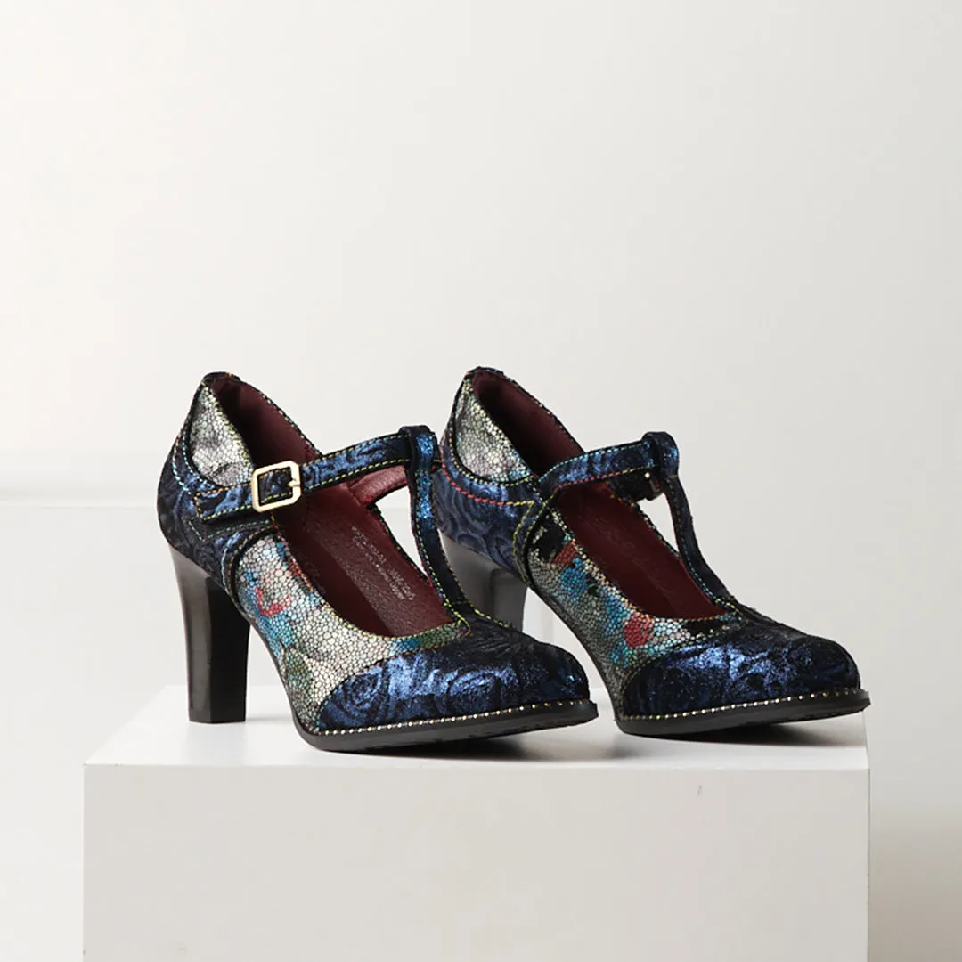 Spring Step Shoes  L'Artiste Mazie Women's Floral Metallic Leather Shoes