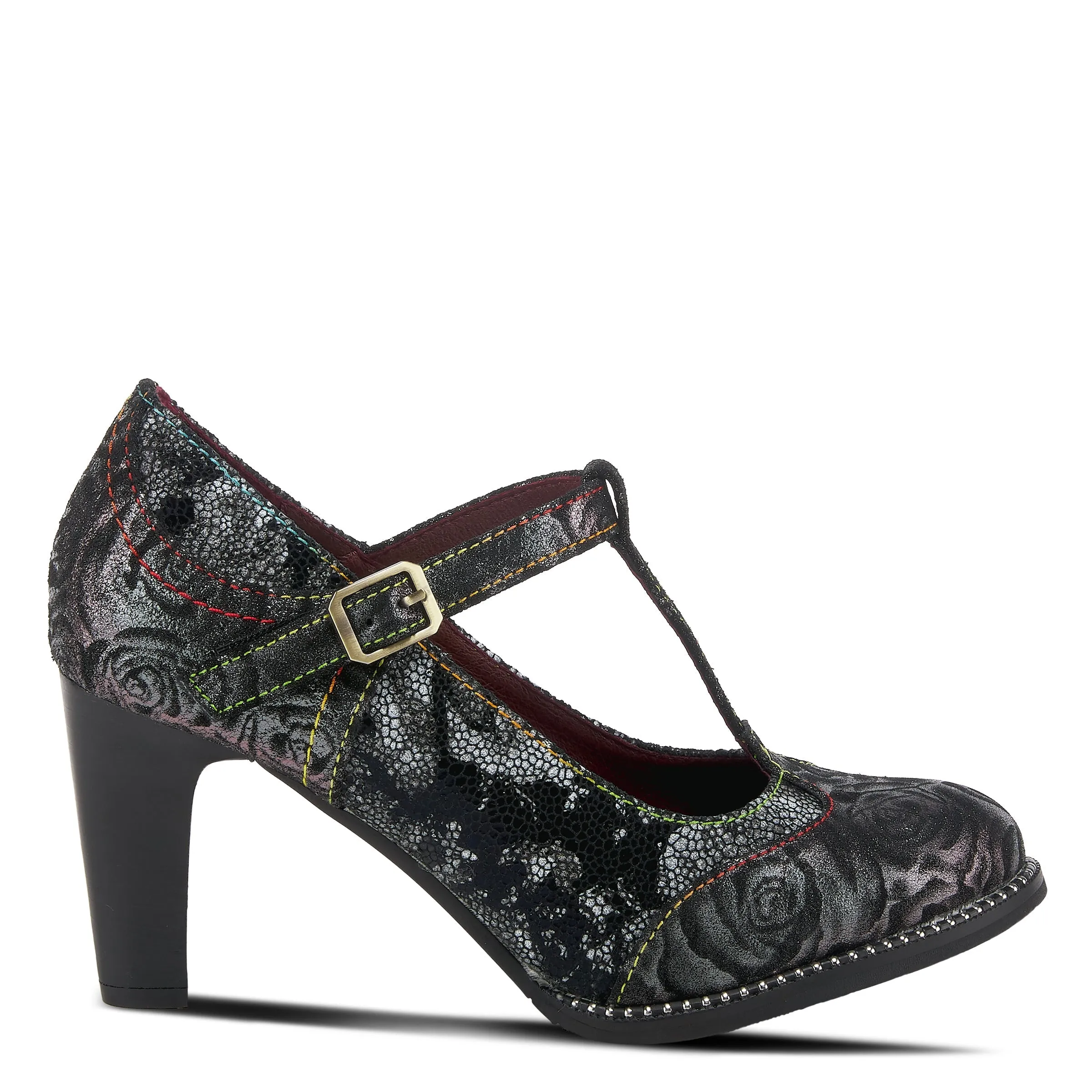 Spring Step Shoes  L'Artiste Mazie Women's Floral Metallic Leather Shoes