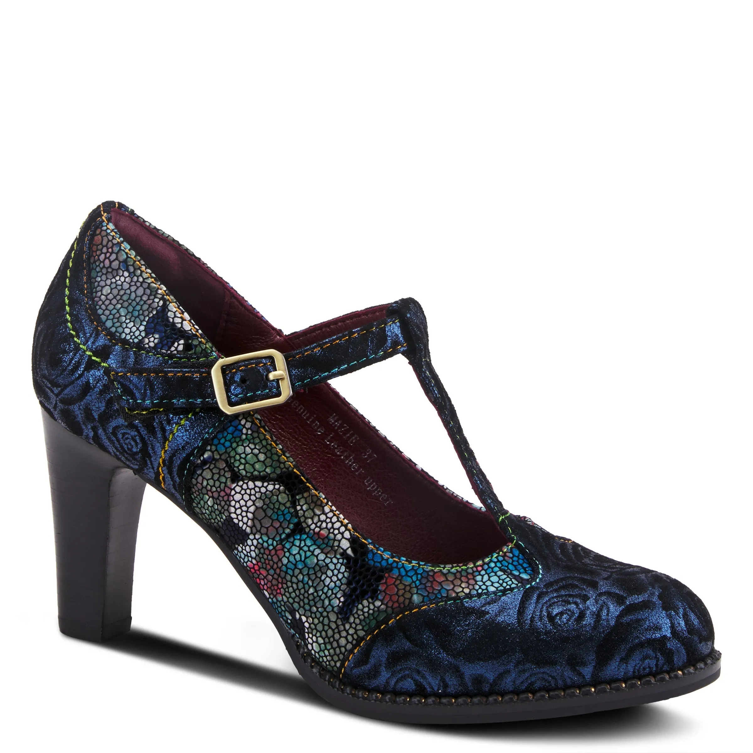 Spring Step Shoes  L'Artiste Mazie Women's Floral Metallic Leather Shoes