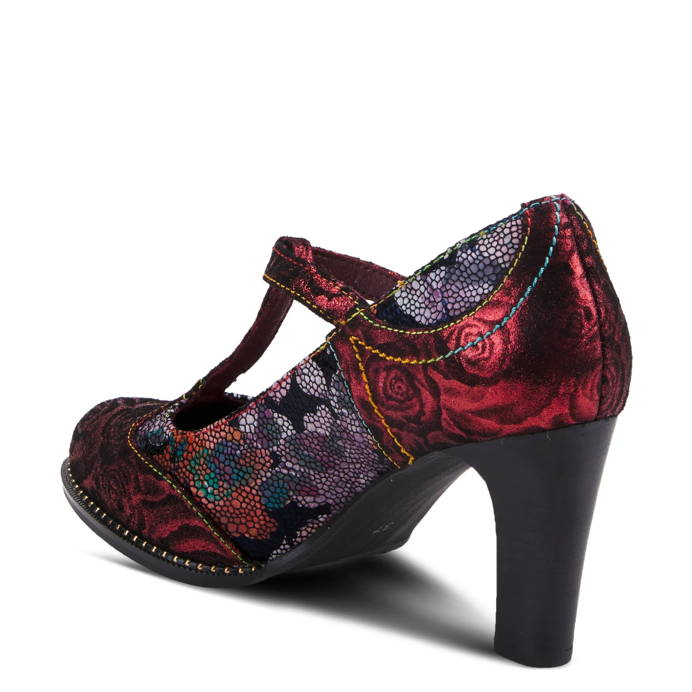 Spring Step Shoes  L'Artiste Mazie Women's Floral Metallic Leather Shoes