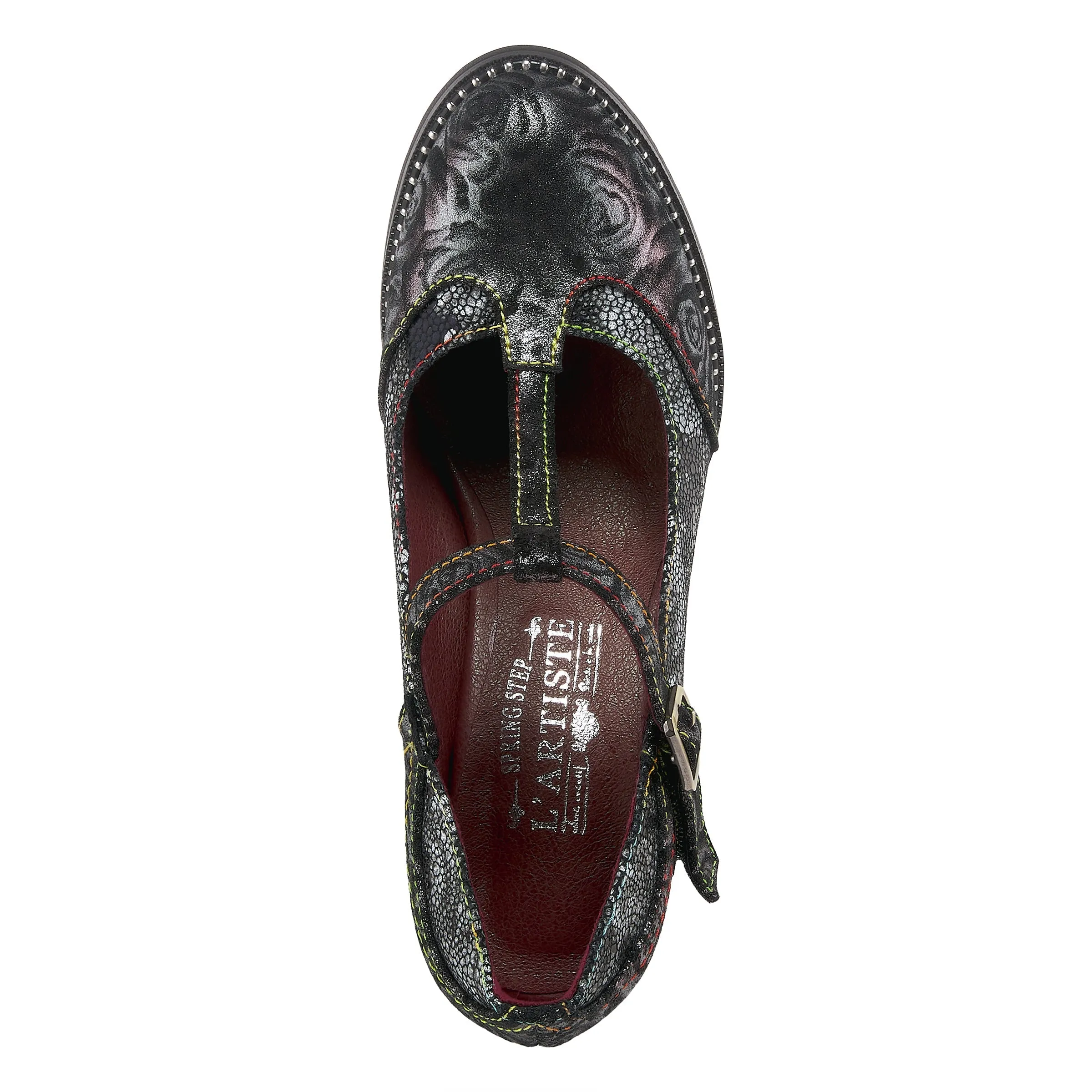 Spring Step Shoes  L'Artiste Mazie Women's Floral Metallic Leather Shoes