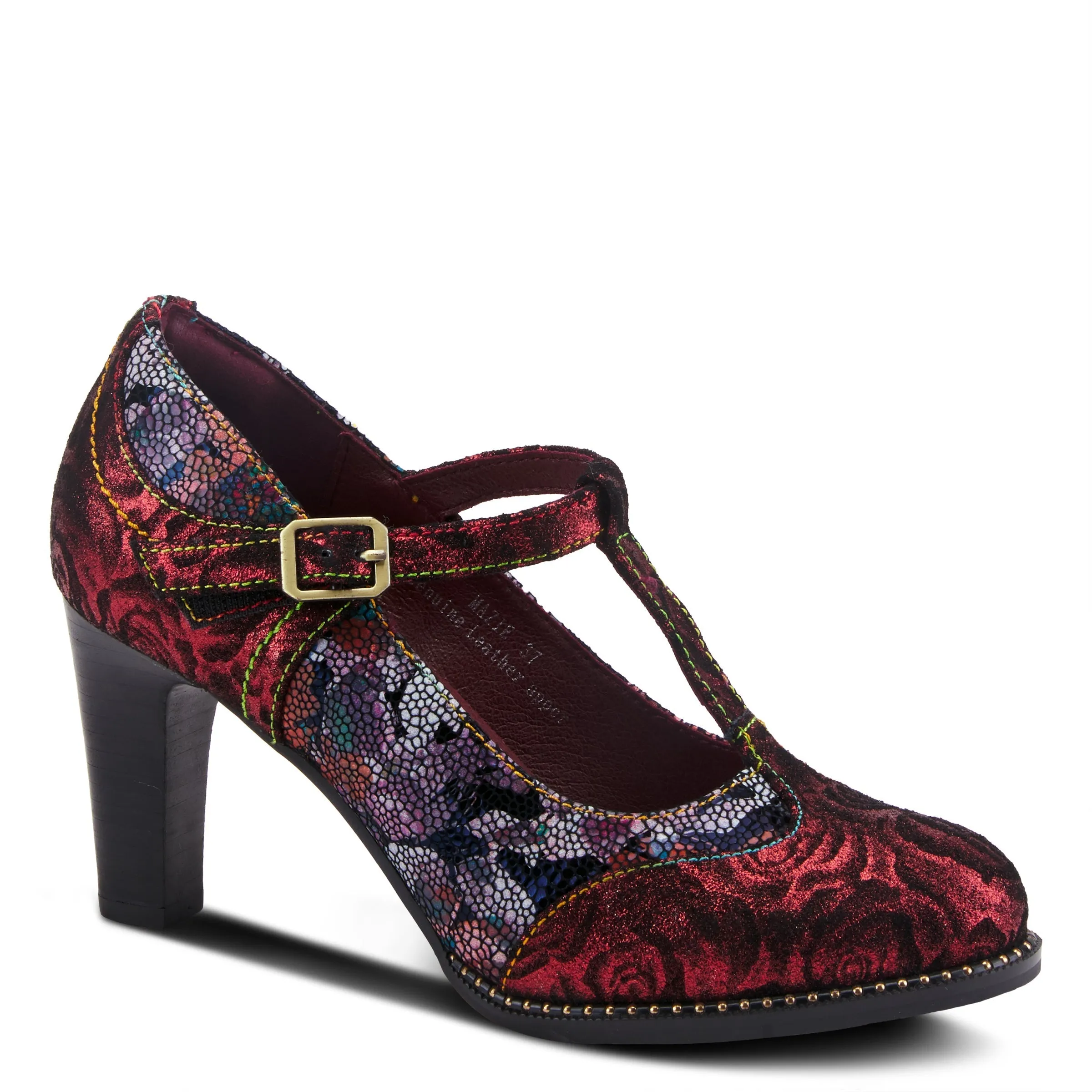 Spring Step Shoes  L'Artiste Mazie Women's Floral Metallic Leather Shoes