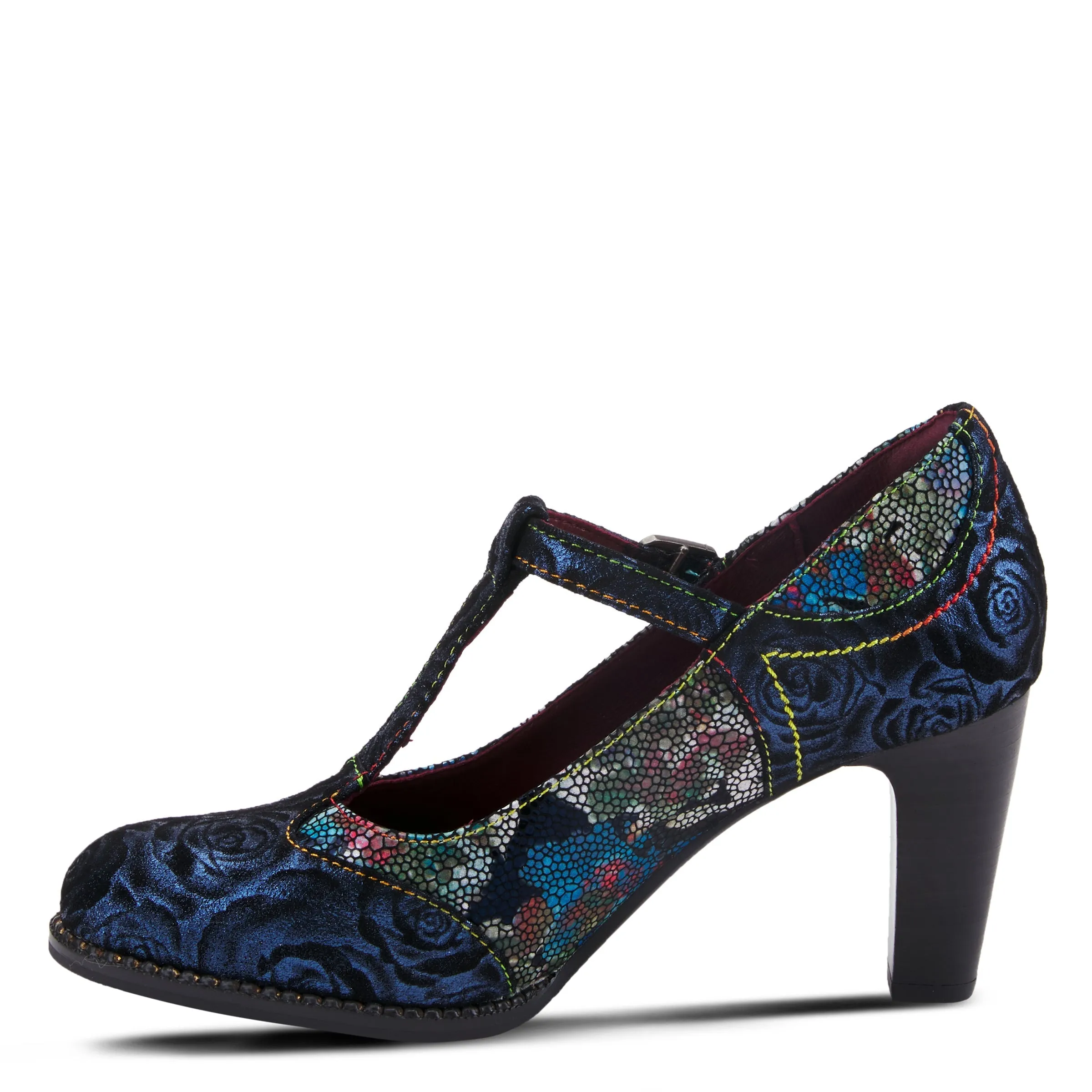 Spring Step Shoes  L'Artiste Mazie Women's Floral Metallic Leather Shoes