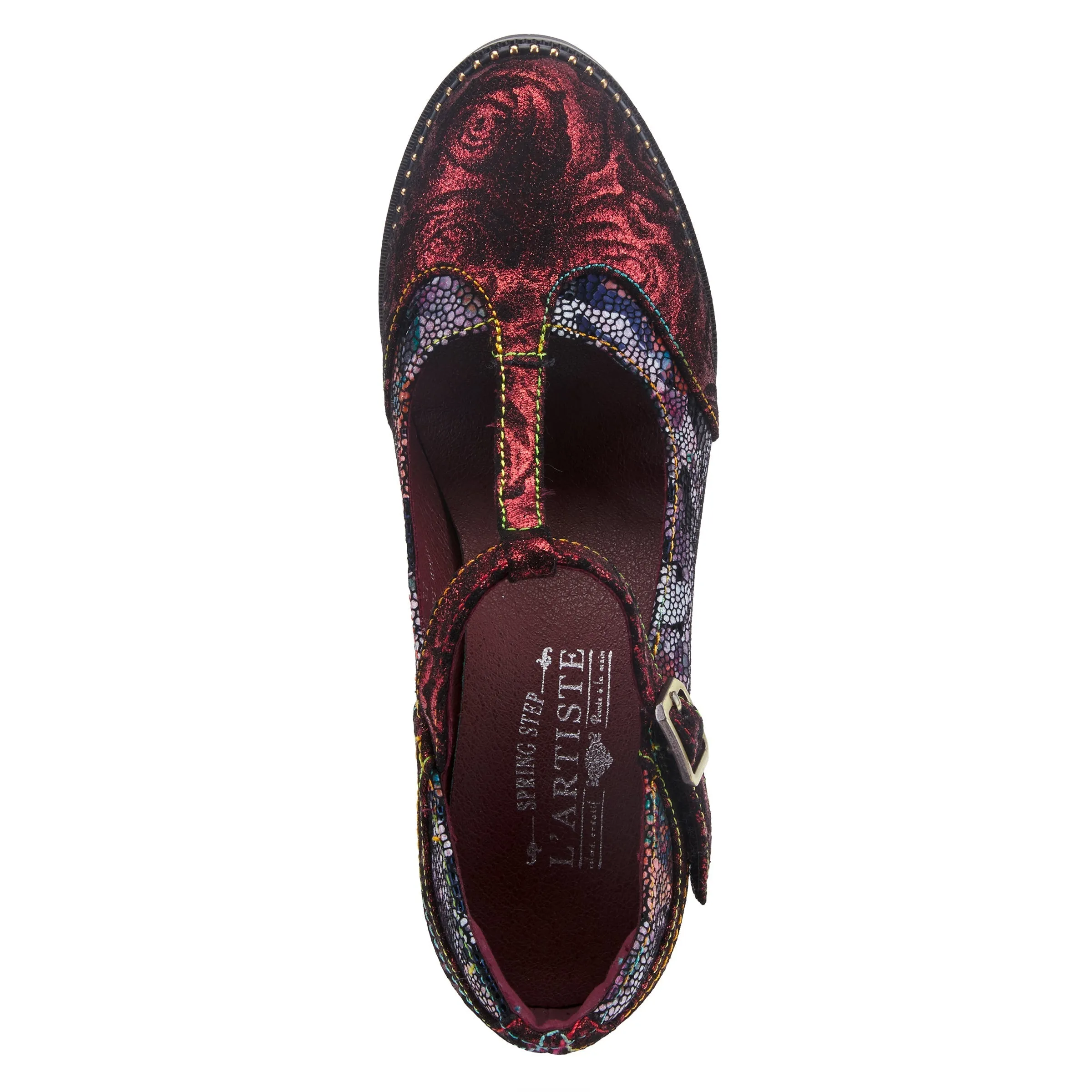 Spring Step Shoes  L'Artiste Mazie Women's Floral Metallic Leather Shoes