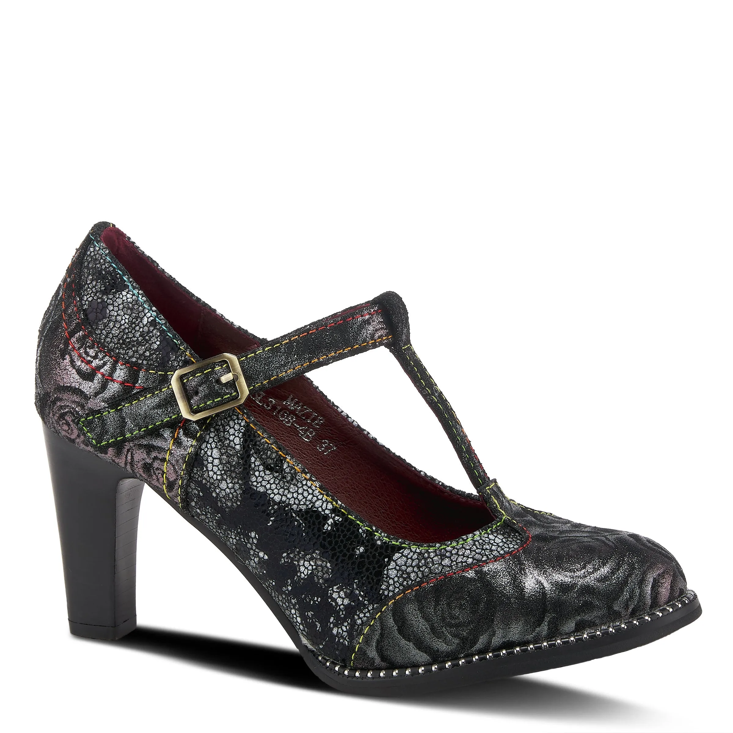 Spring Step Shoes  L'Artiste Mazie Women's Floral Metallic Leather Shoes