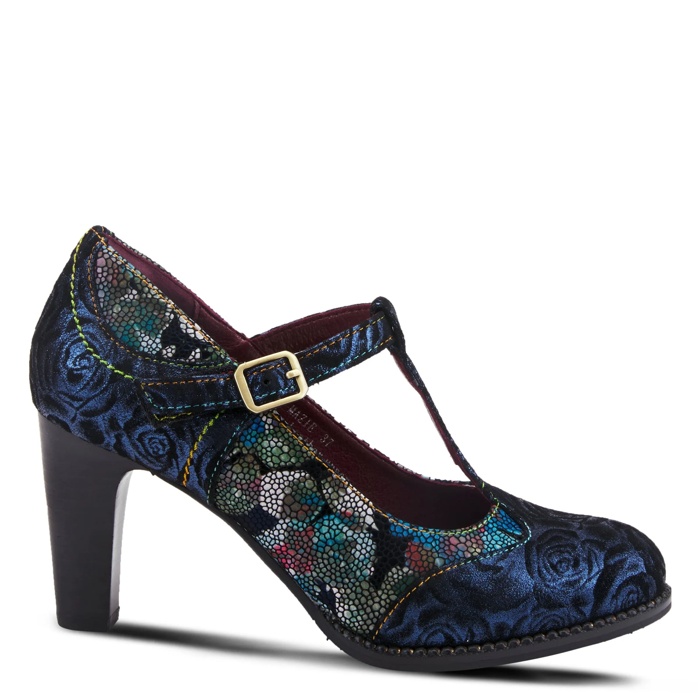 Spring Step Shoes  L'Artiste Mazie Women's Floral Metallic Leather Shoes