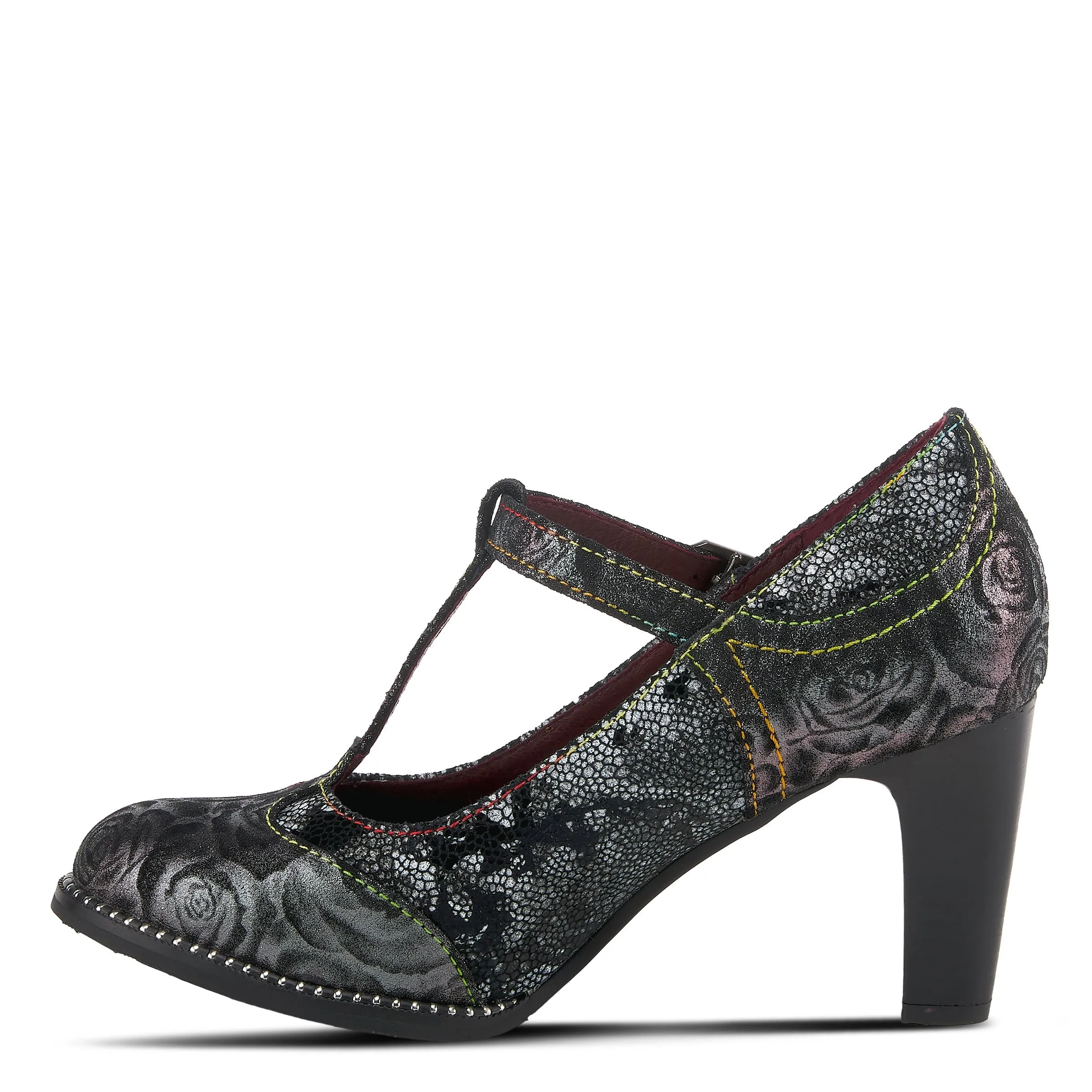 Spring Step Shoes  L'Artiste Mazie Women's Floral Metallic Leather Shoes