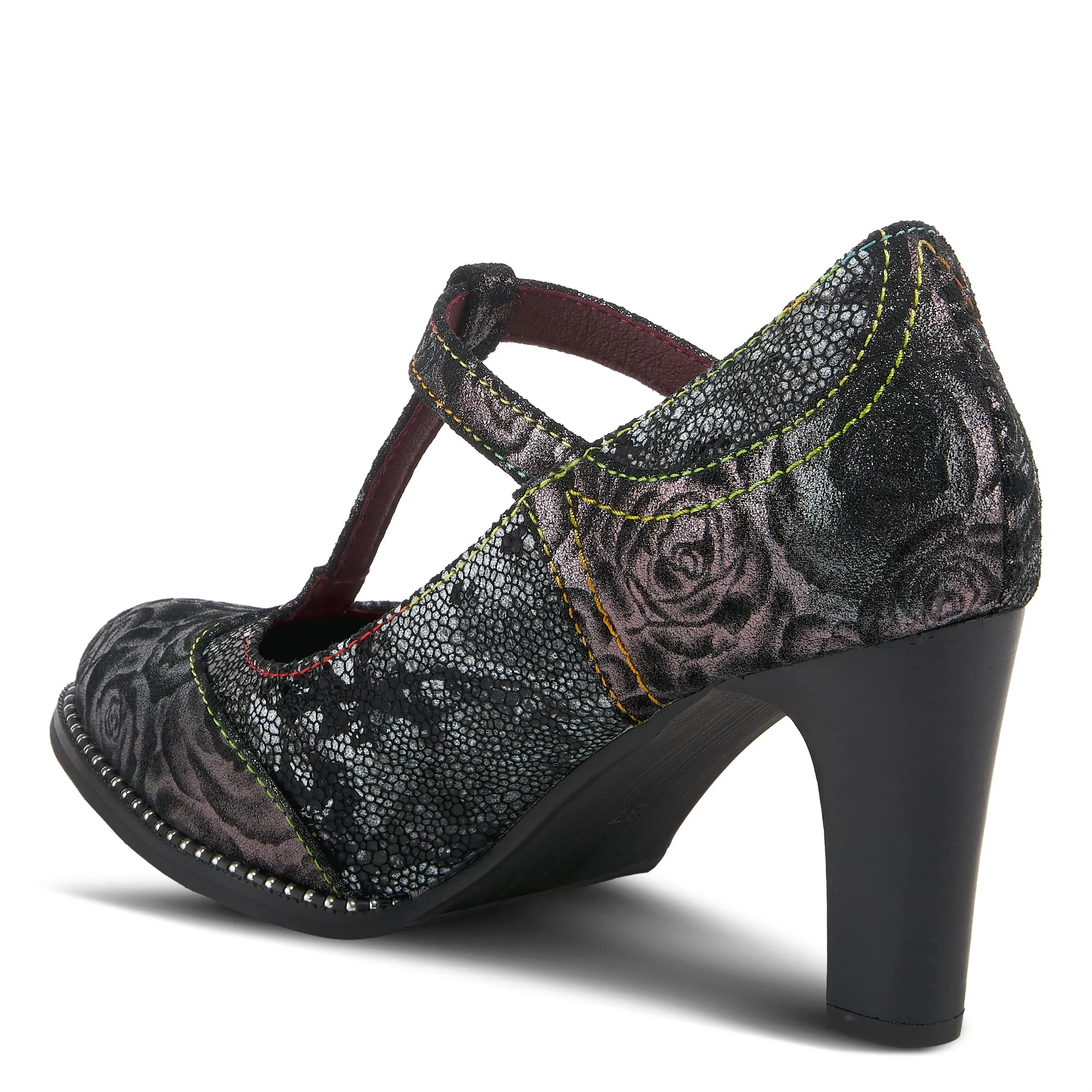 Spring Step Shoes  L'Artiste Mazie Women's Floral Metallic Leather Shoes