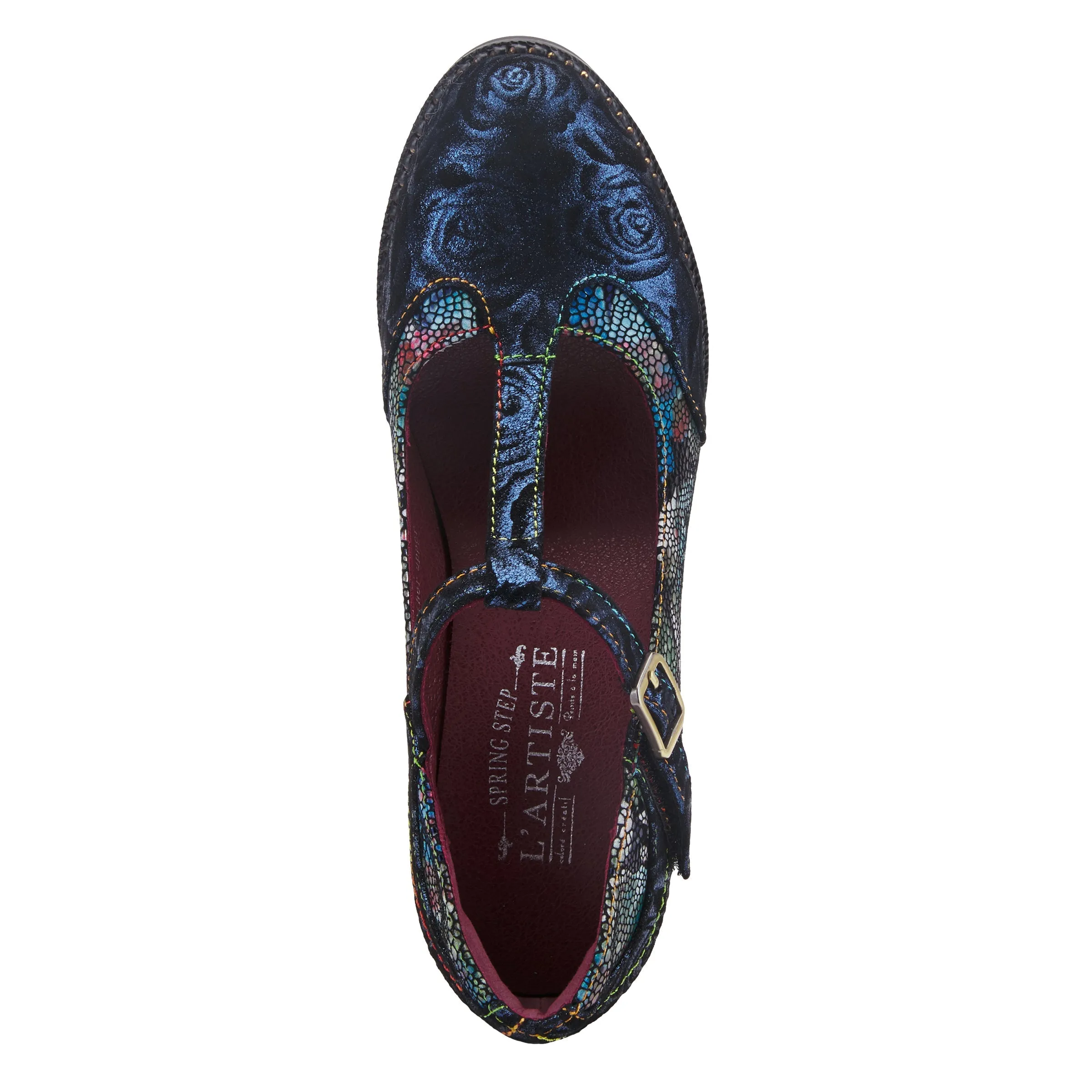 Spring Step Shoes  L'Artiste Mazie Women's Floral Metallic Leather Shoes
