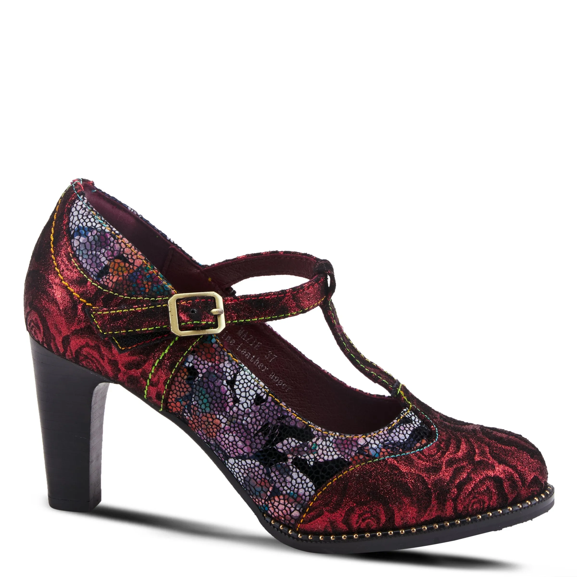 Spring Step Shoes  L'Artiste Mazie Women's Floral Metallic Leather Shoes