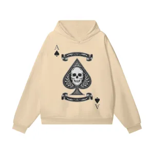 Streetwear Y2K Hoodie 460GSM Heavyweight Cotton Ace Of Spades Skull