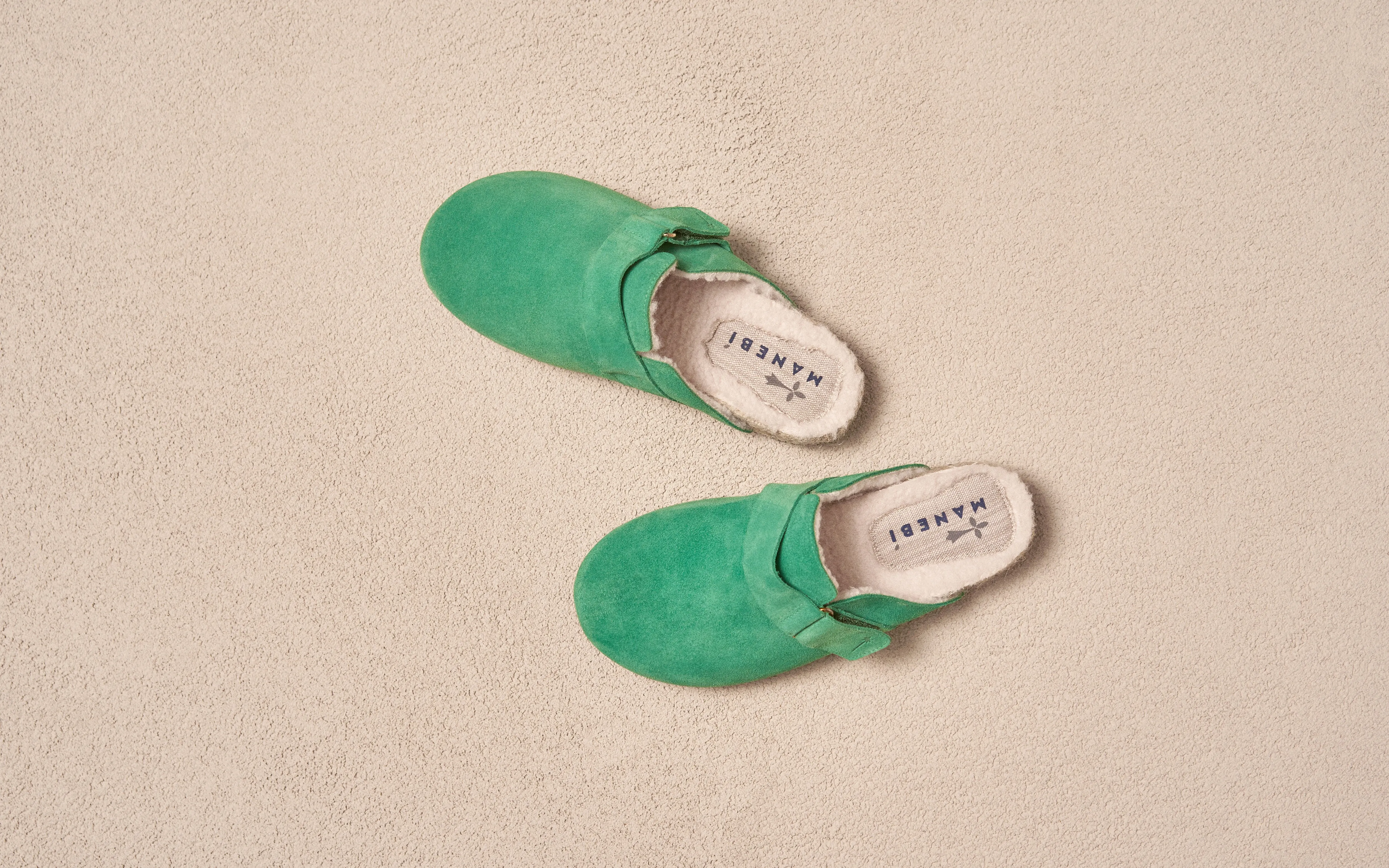 Suede With Faux Fur Clog Mules - R35BF - Cortina Palm Green